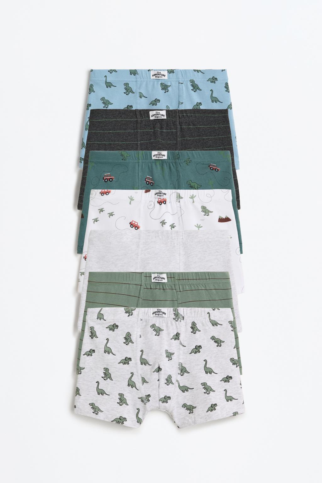 Pack 7 boxer con dinosauri