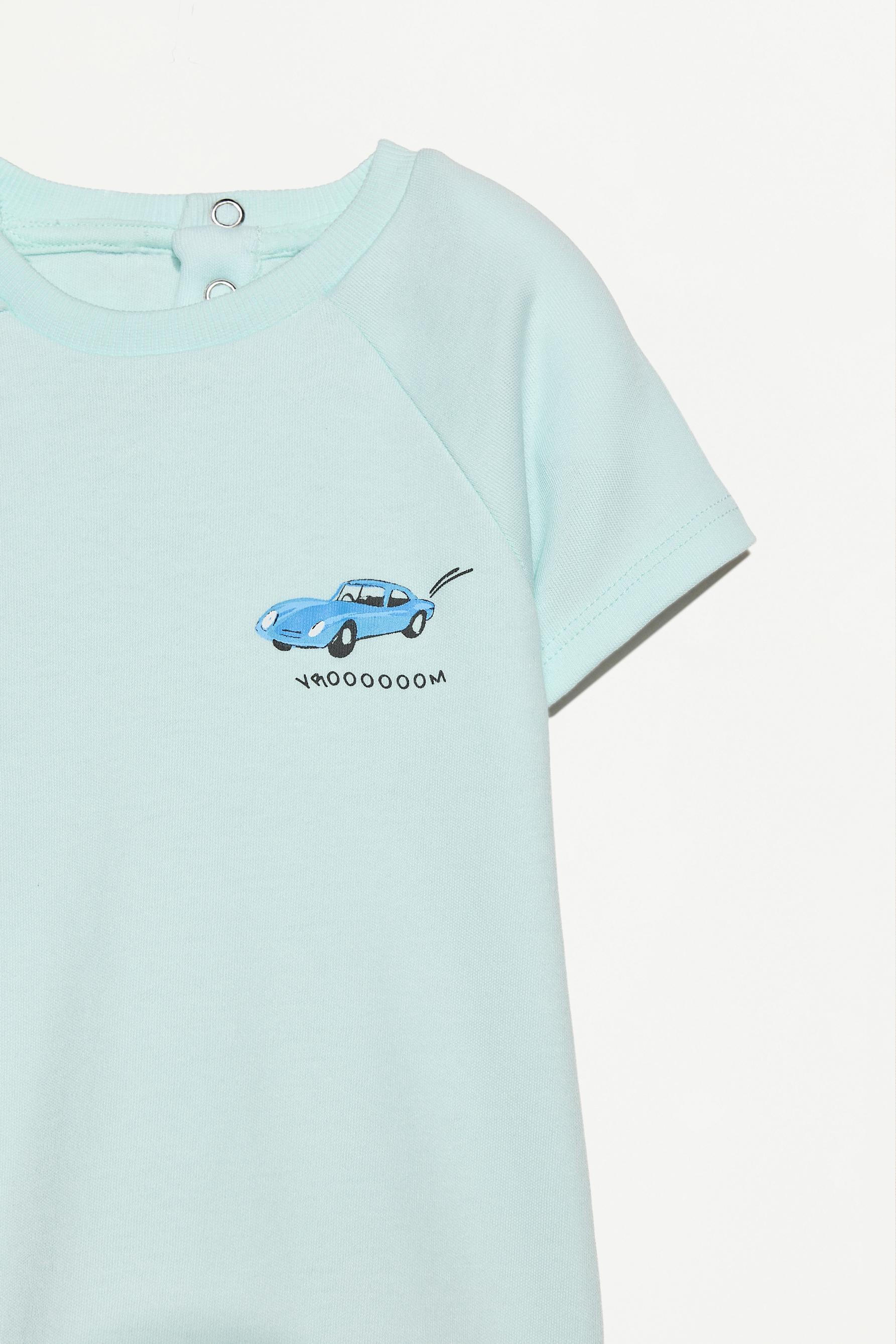 Pack of 2 short one-piece sleepsuits — PALE TURQUOISE