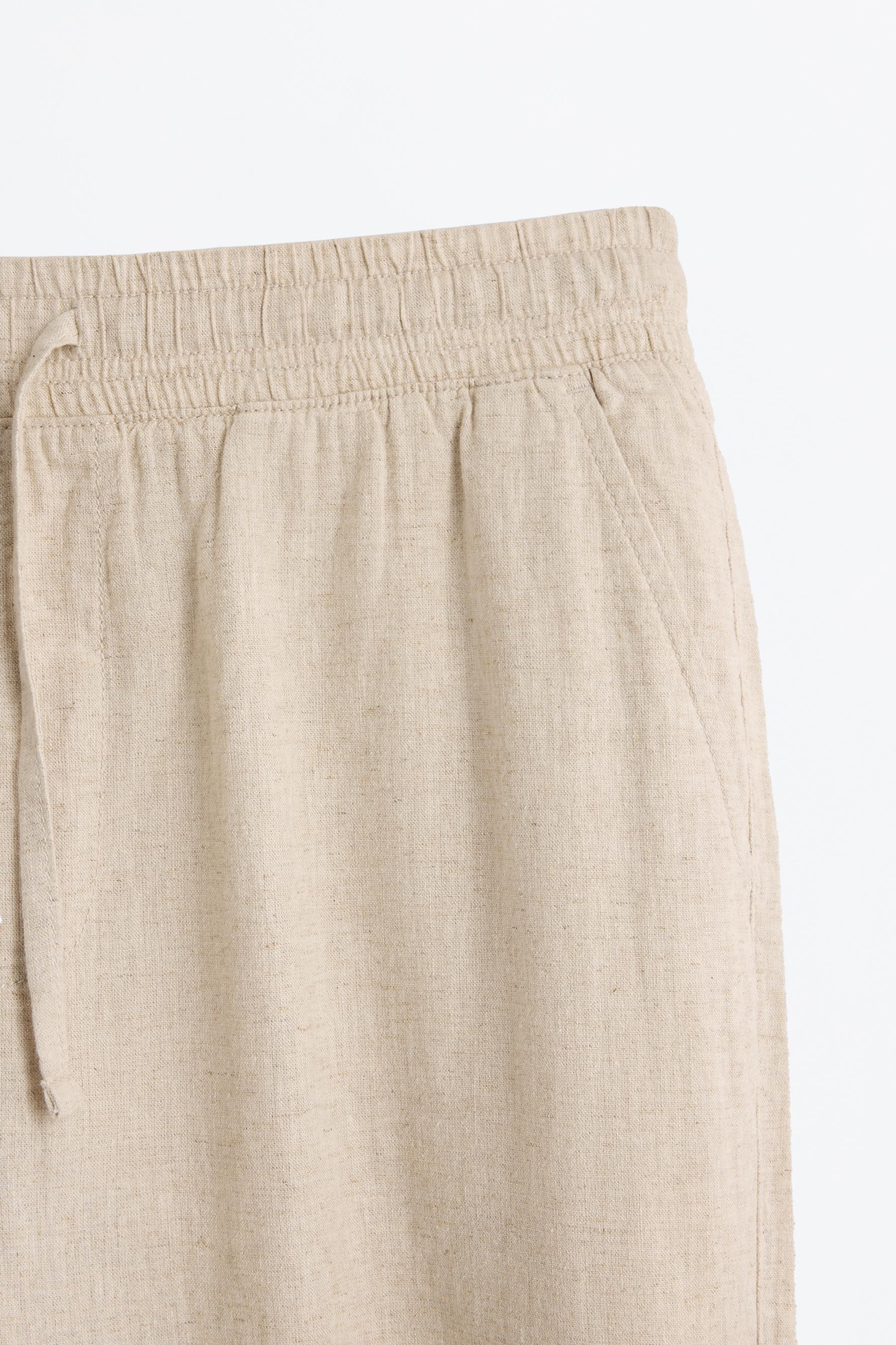 Linen-cotton jogger trousers — OFF WHITE