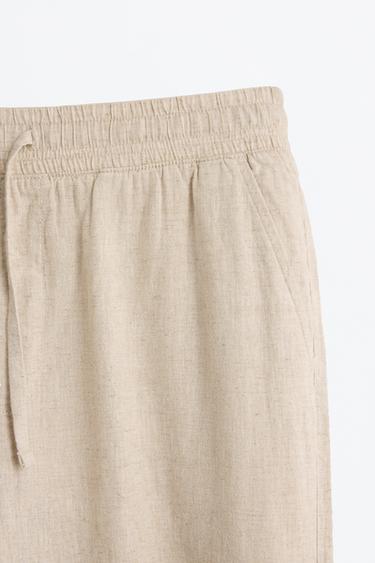 Linen-cotton jogger trousers — OFF WHITE 7