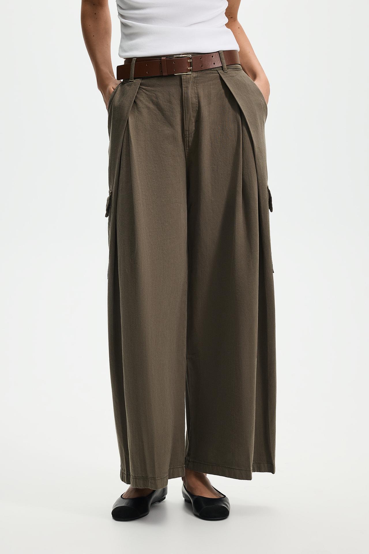 Cargo barrel jeans — KHAKI