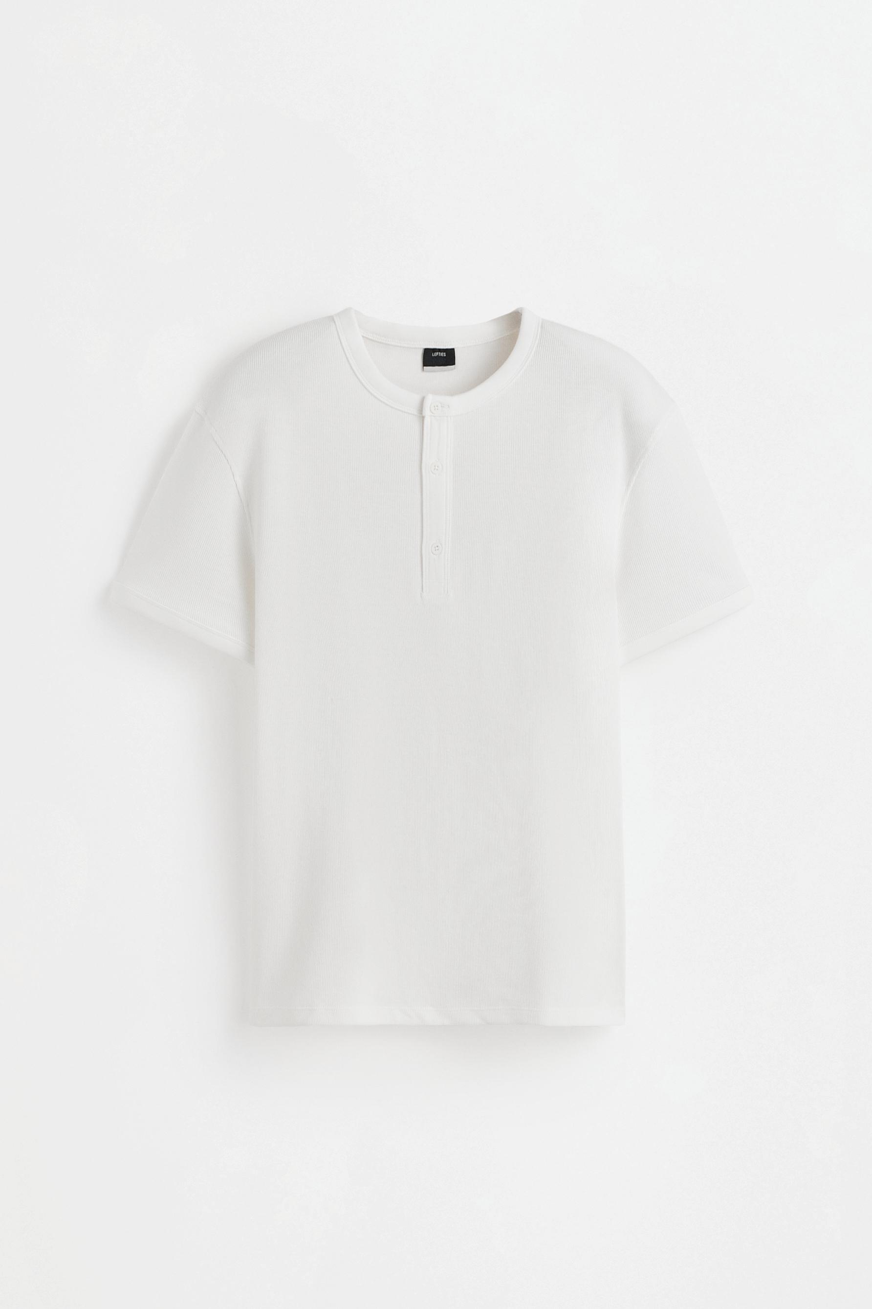 Textured henley T-shirt — BUTTER