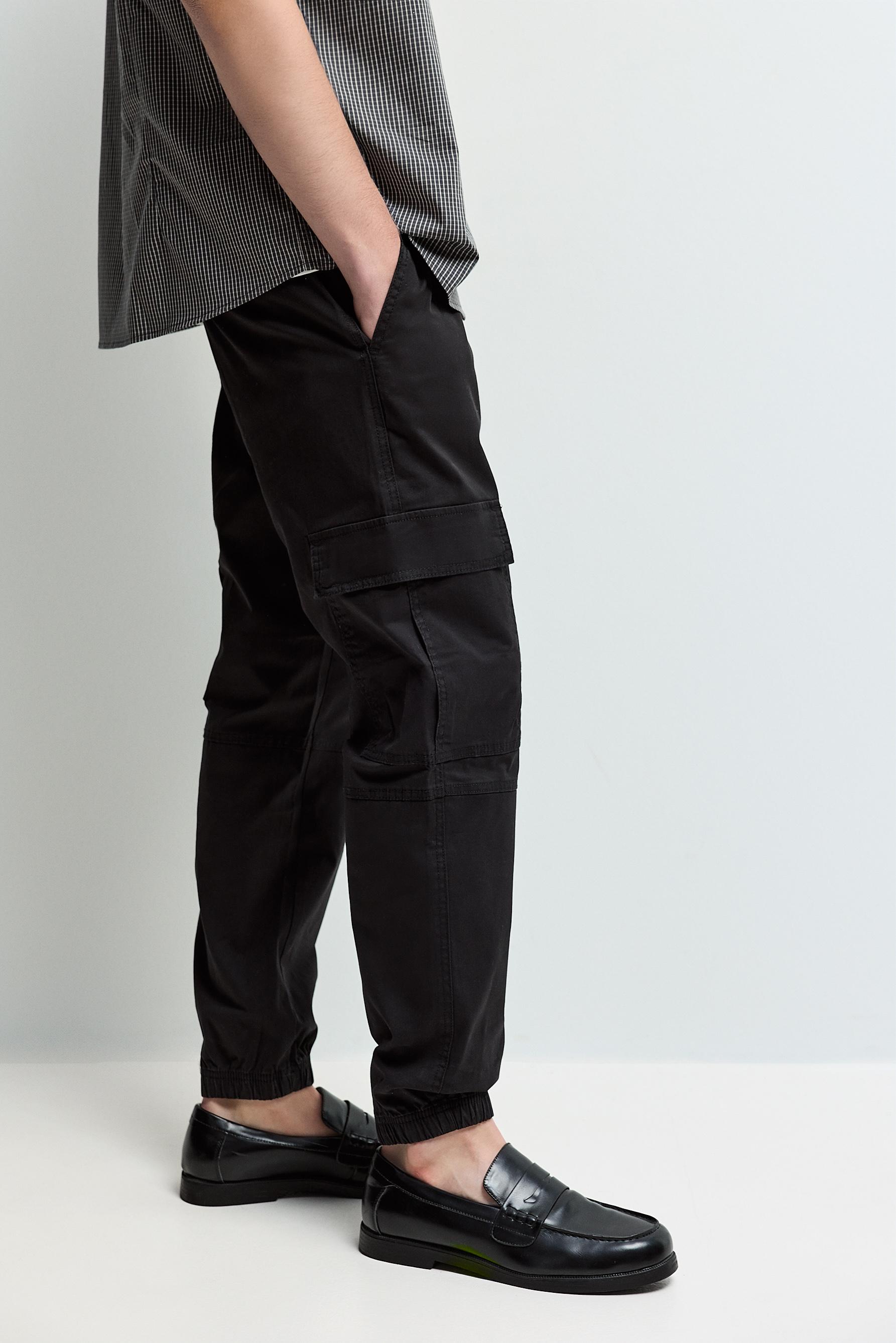 Cargo jogger trousers — BLACK