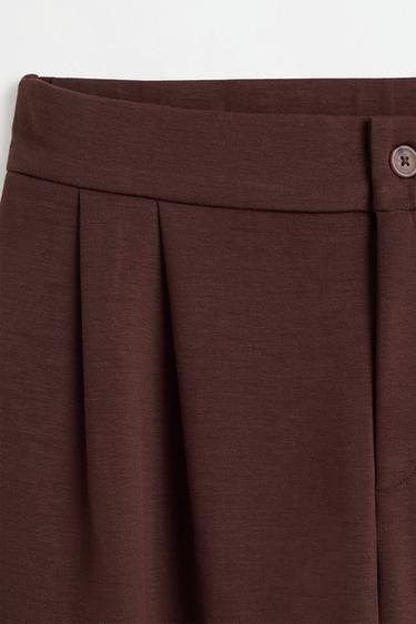 Wide-leg pleated trousers — CHOCOLATE 7