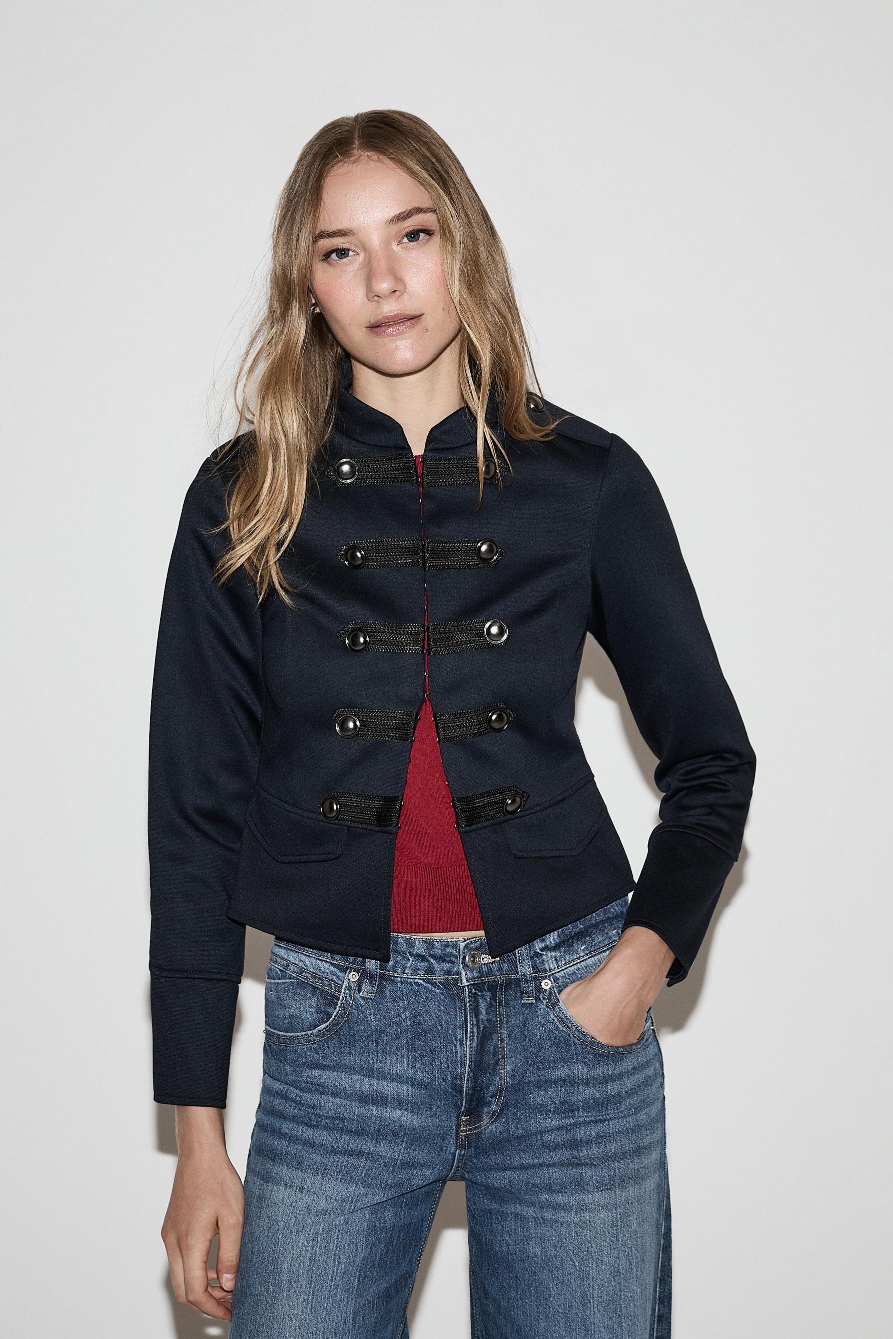 Fitted toggle jacket — NAVY