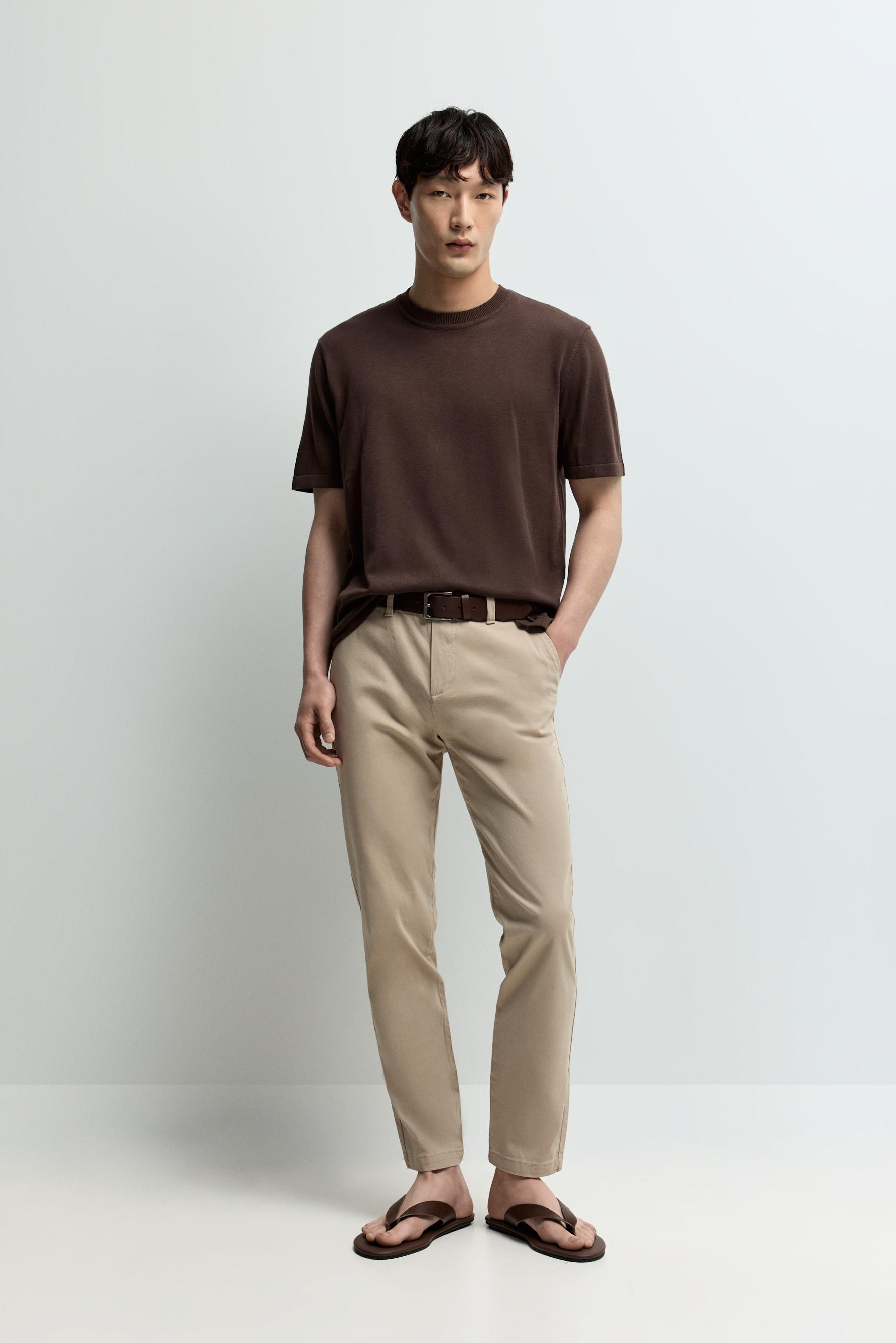 Skinny chino trousers — SAND