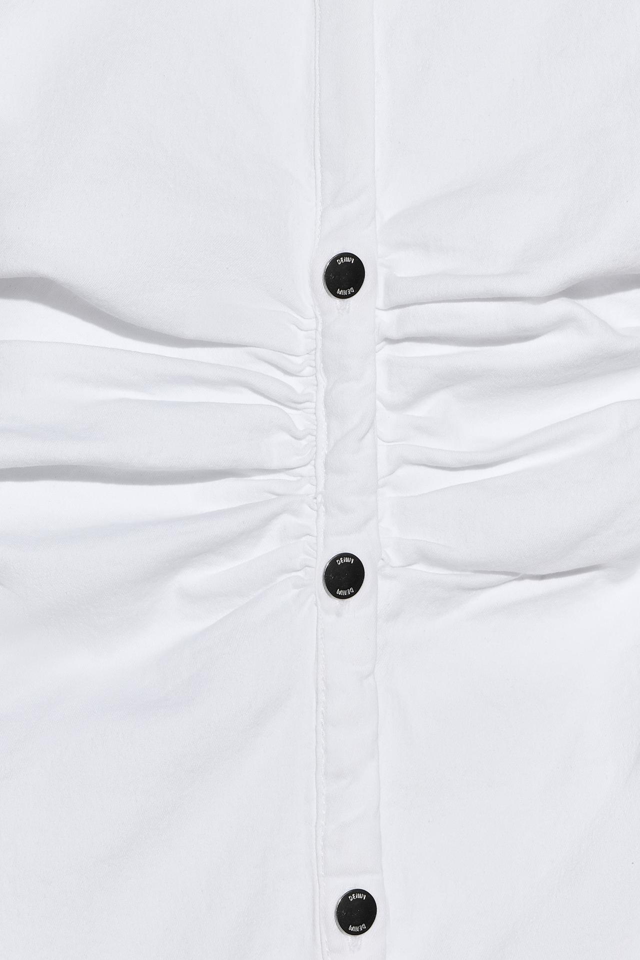Denim midi button dress — OFF WHITE
