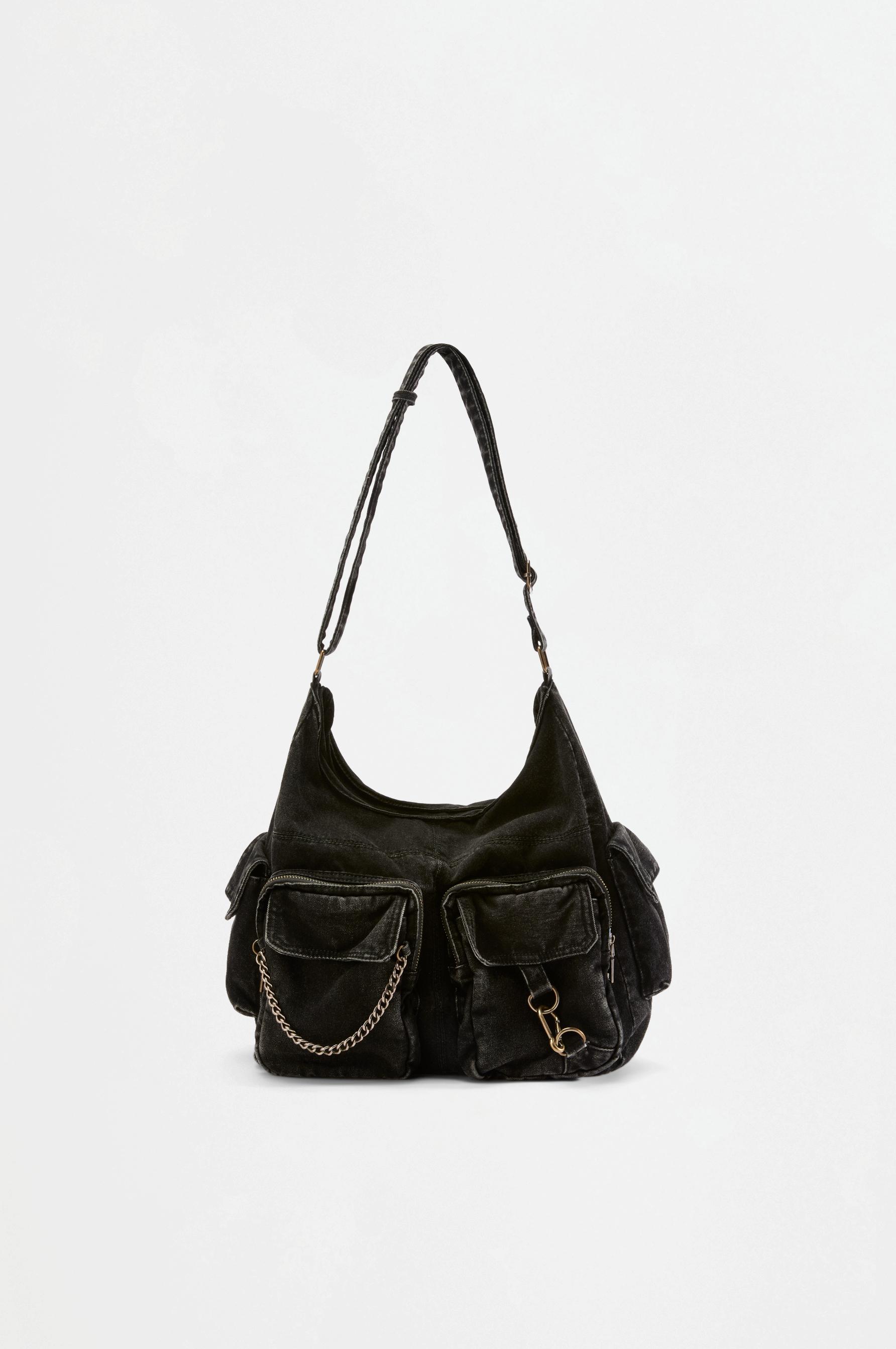 Denim crossbody bag — BLACK