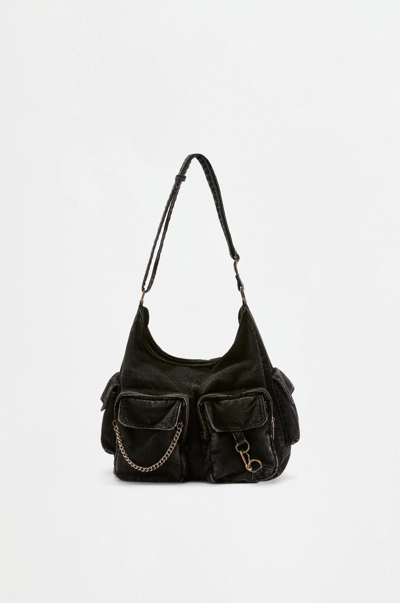 Denim crossbody bag — BLACK