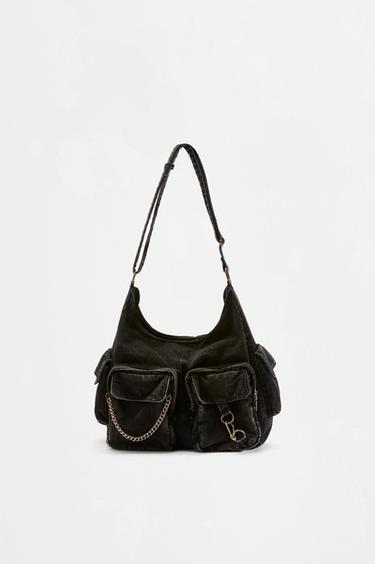 Denim crossbody bag — BLACK 1