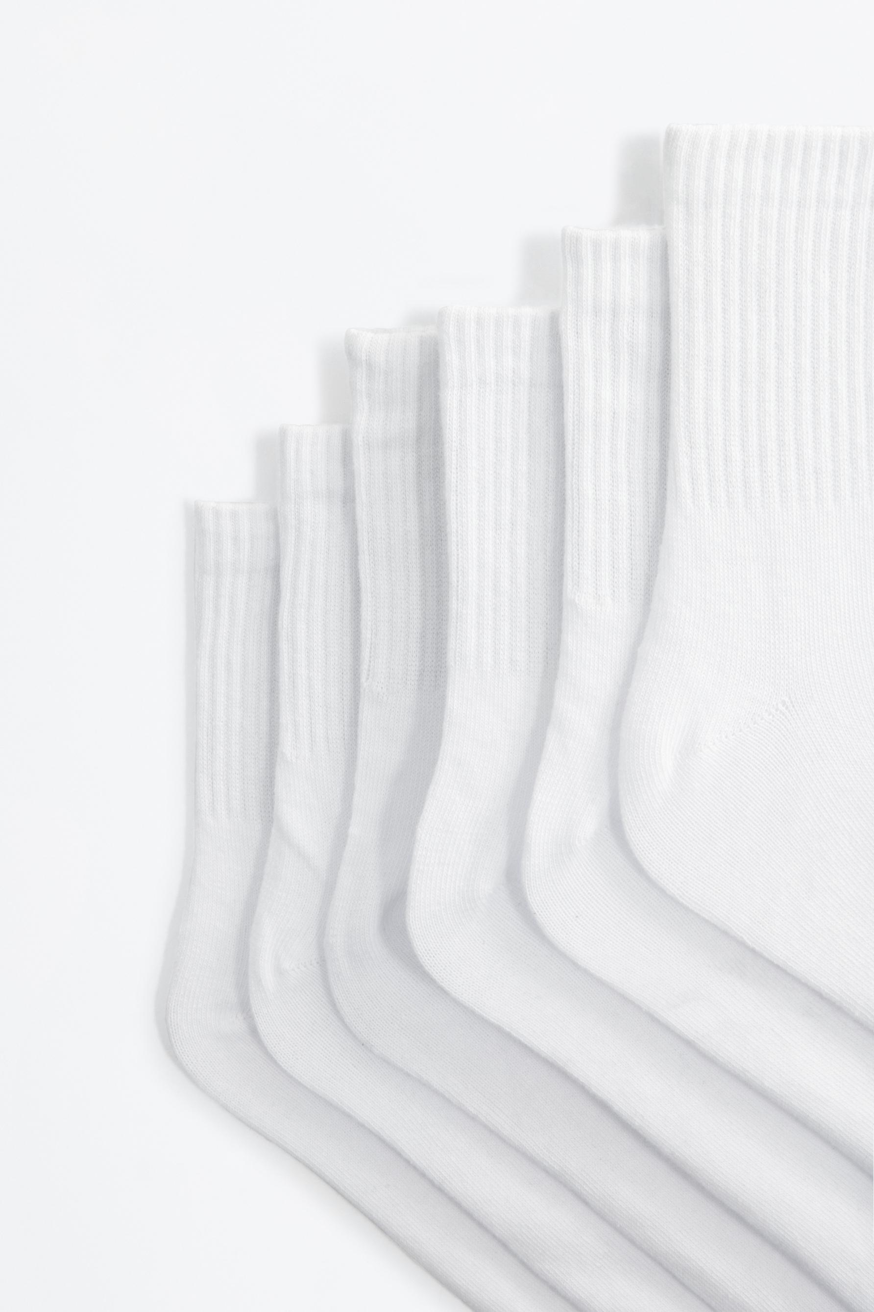 High ankle socks (7-Pack) — WHITE
