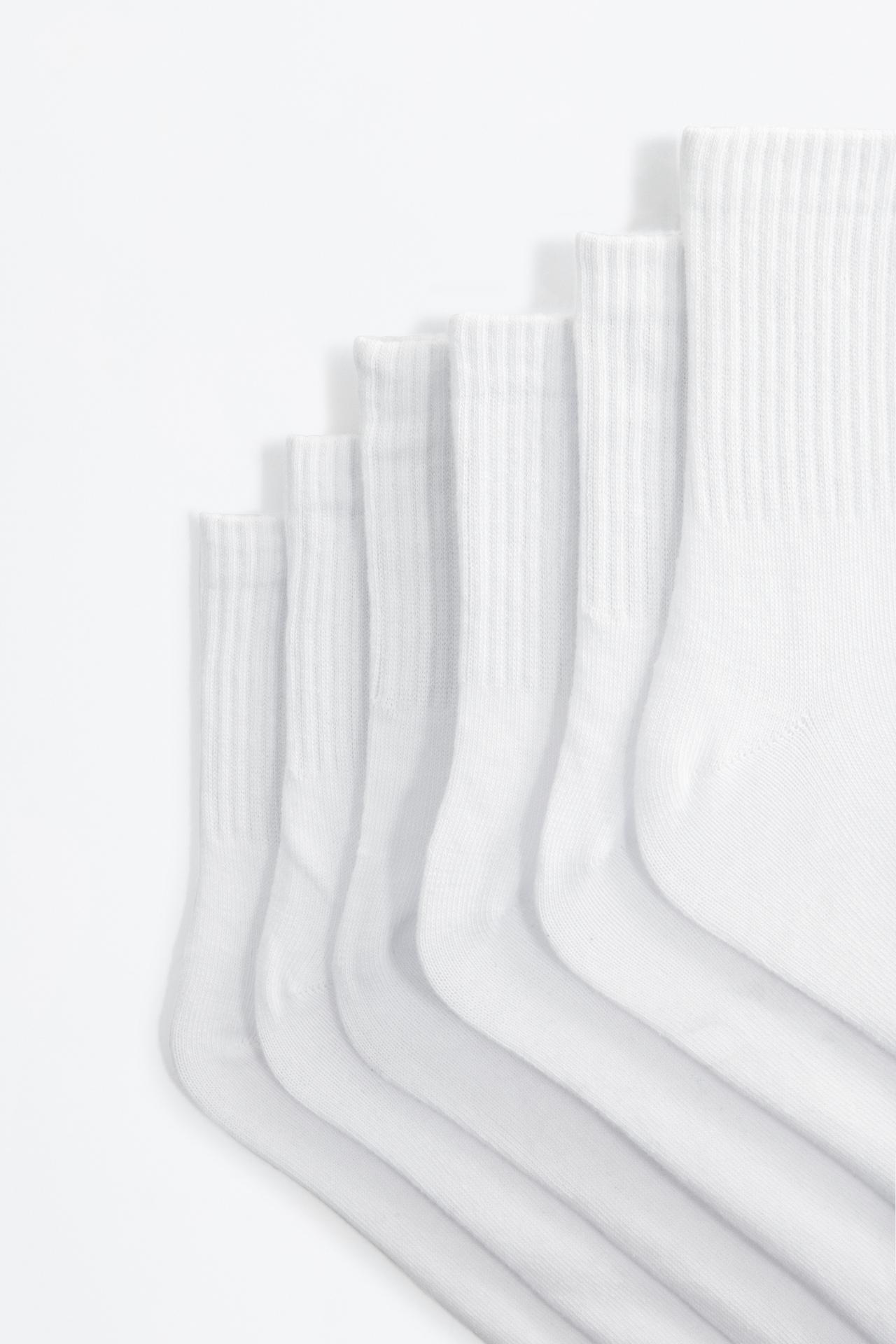 High ankle socks (7-Pack) — WHITE