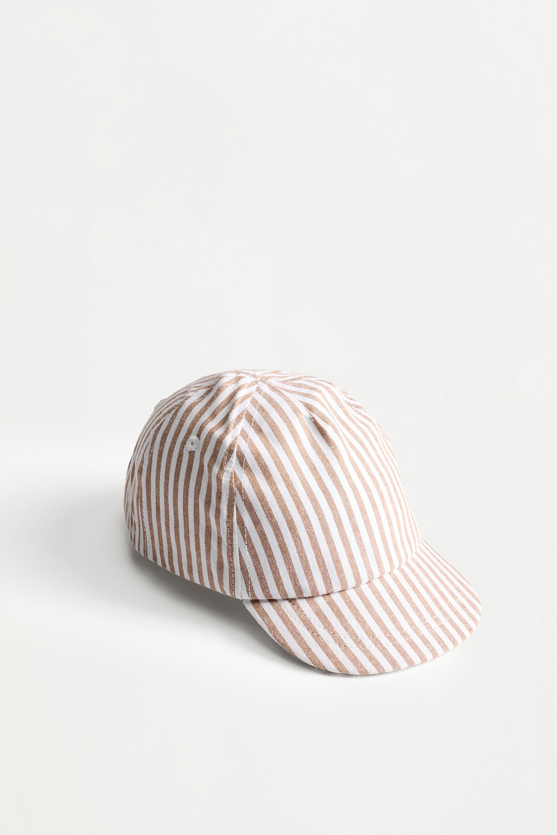 Striped cap — BEIGE (alternate view)