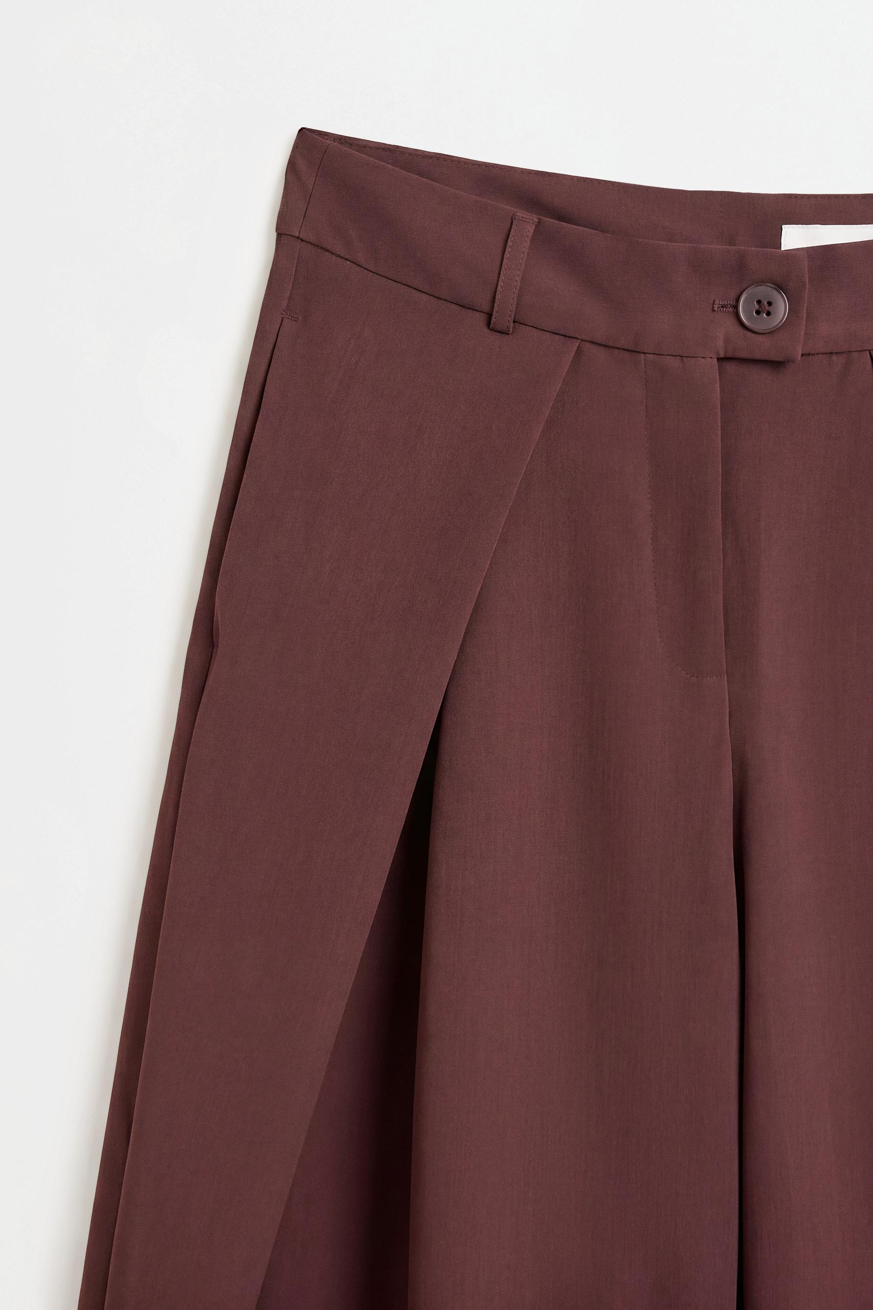 Pleated wide-leg trousers — CHOCOLATE