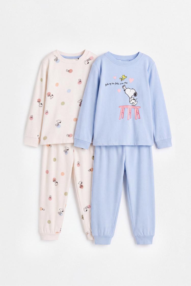 Pack of 2 Snoopy Peanuts™ pyjamas — PALE BLUE