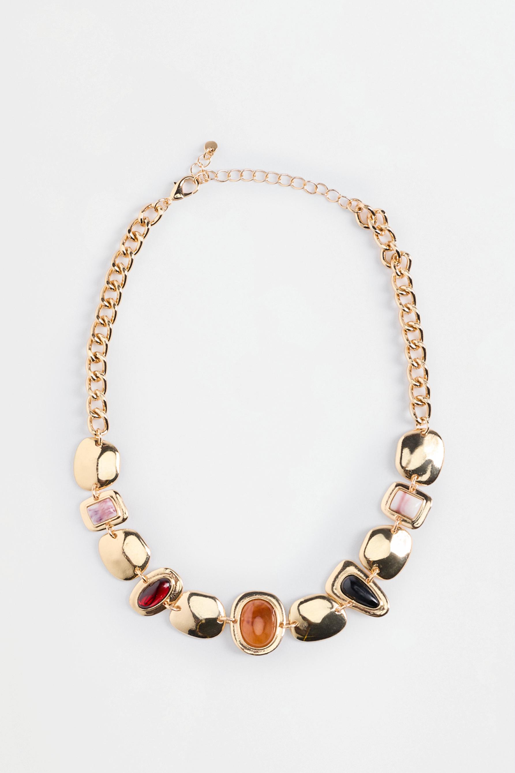 Multi-colored stone necklace — VARIOUS