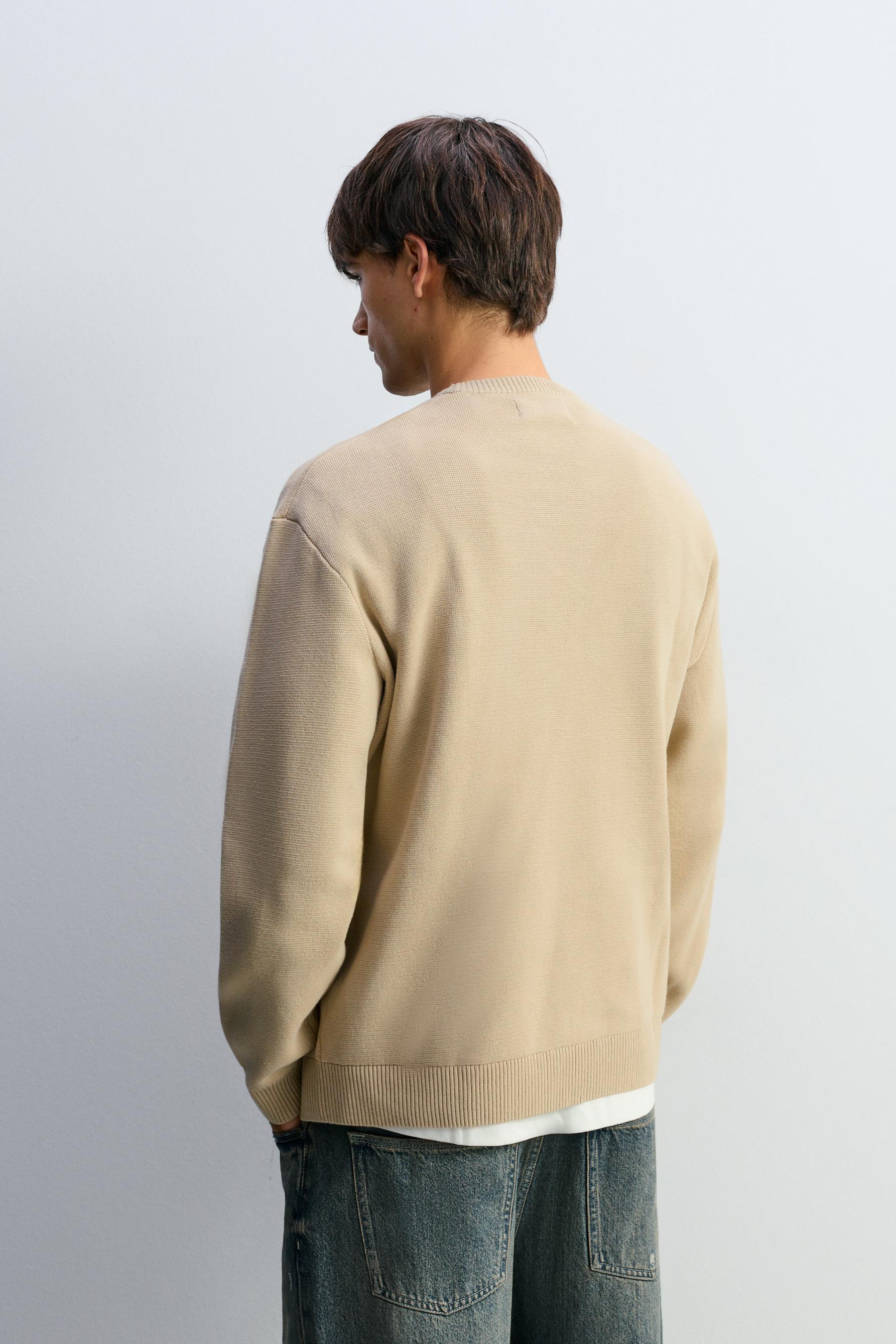 Compact knit sweater — SAND