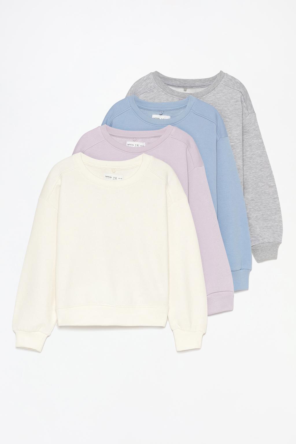 Pack of 4 basic plain sweatshirts