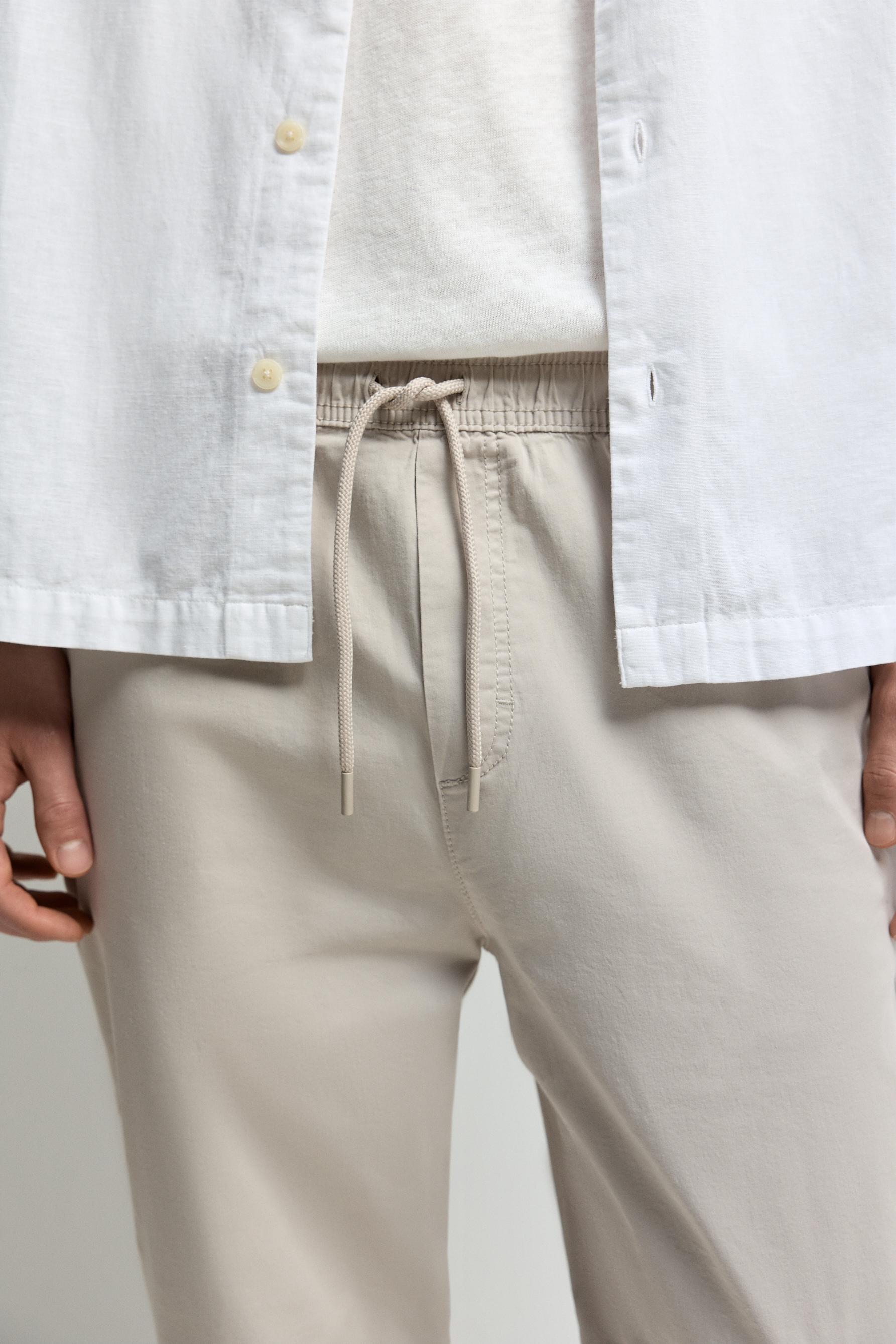 Elastic hem joggers — GREY