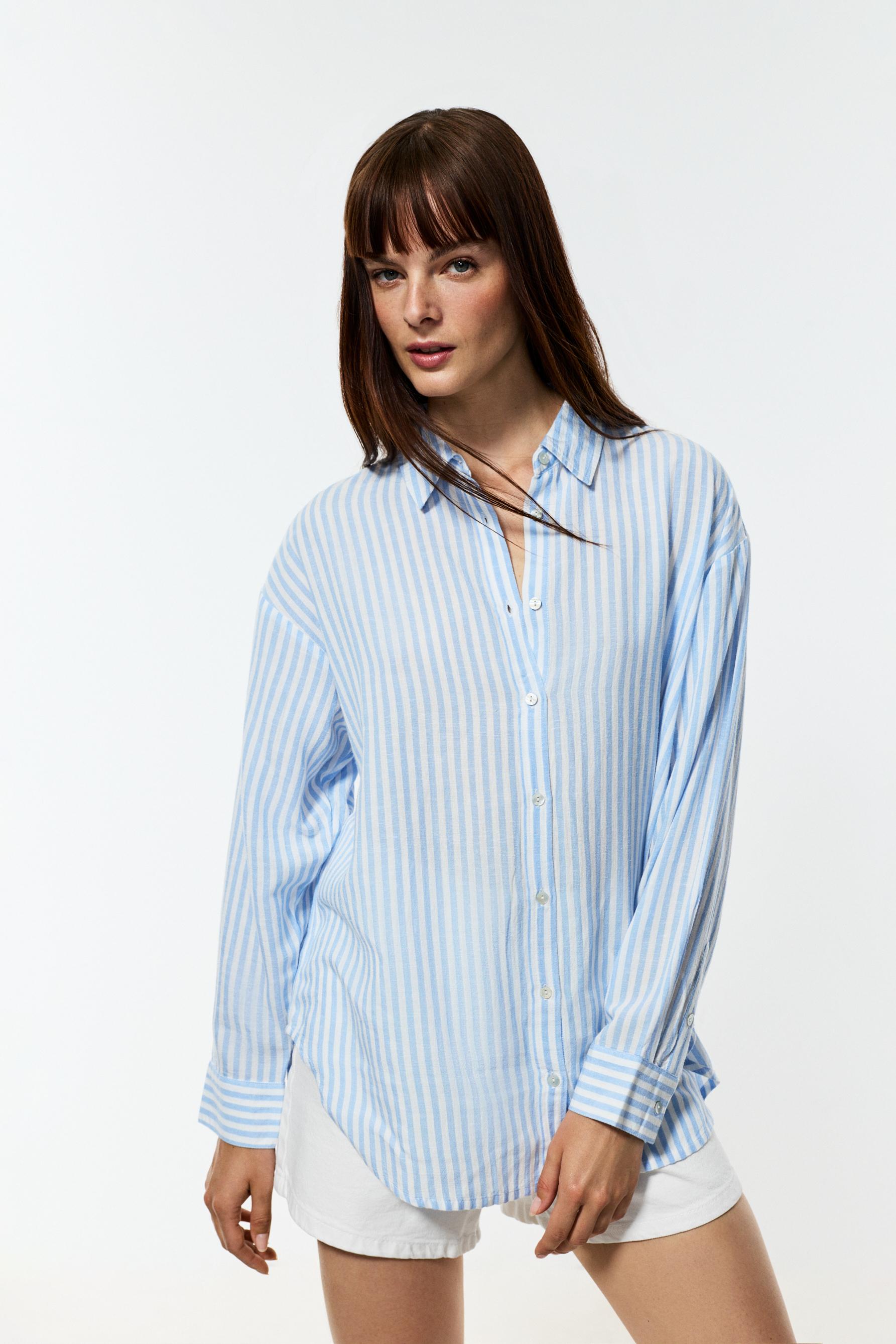 Oversize rustic shirt — PALE BLUE