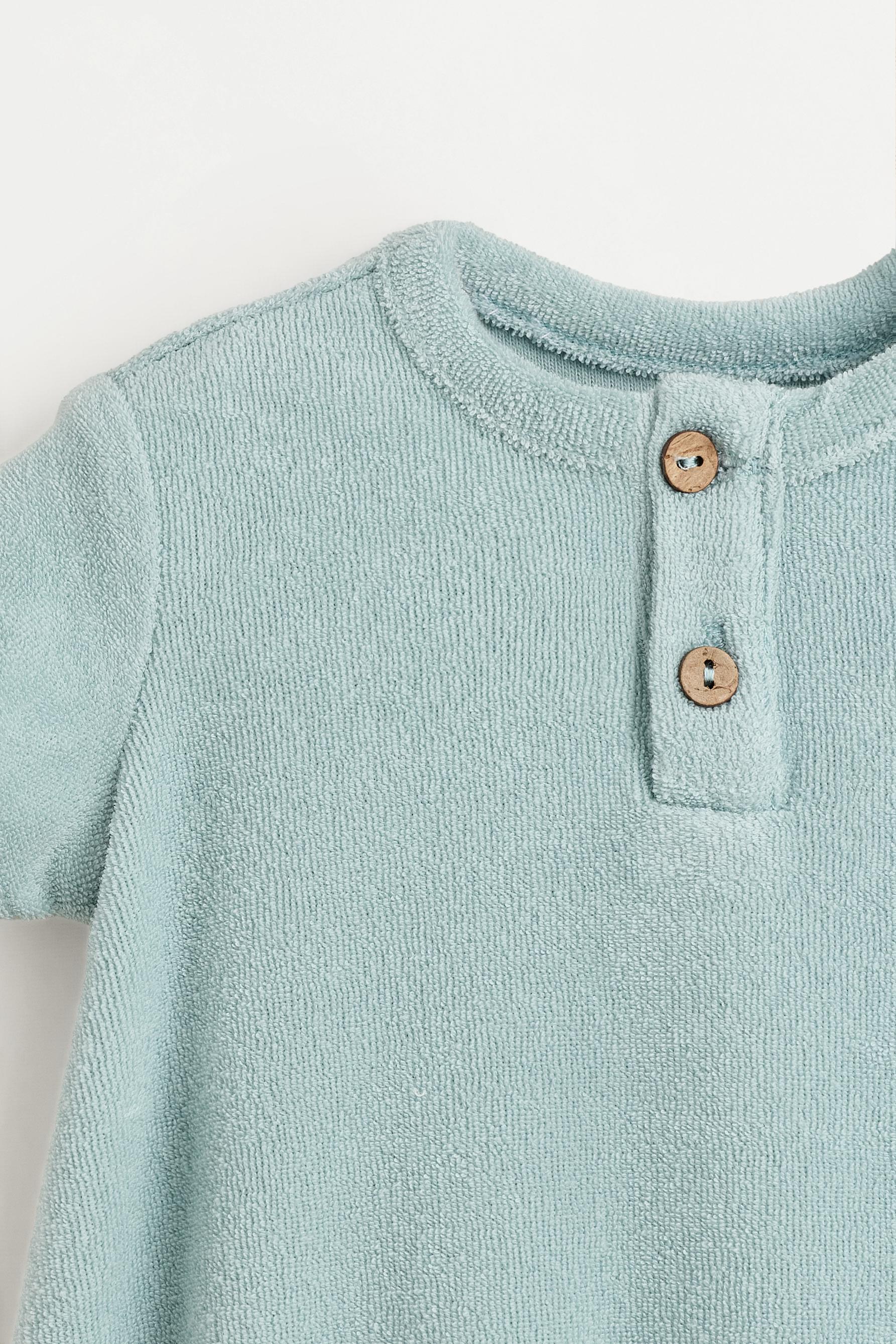 Terry fabric romper — TURQUOISE