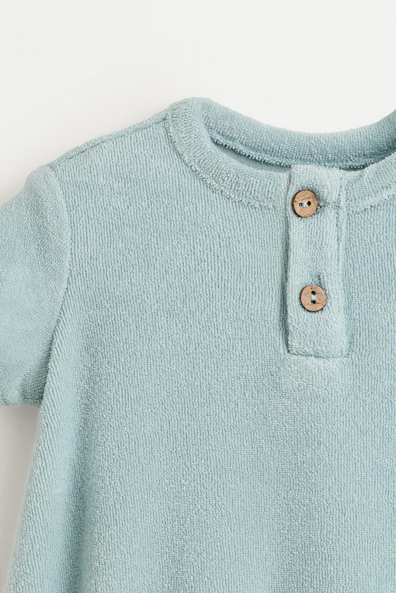 Terry fabric romper — TURQUOISE