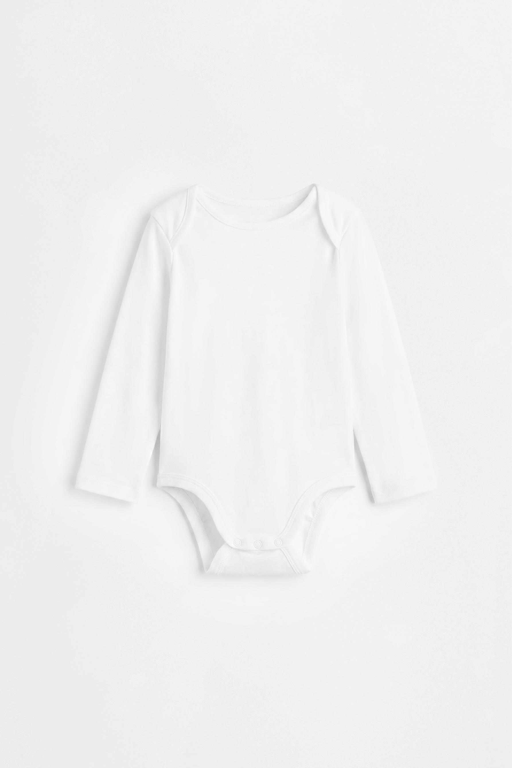 Long sleeve bodysuits (4-pack) — WHITE