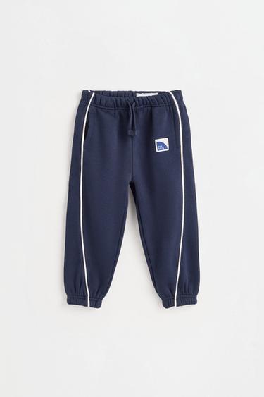 Plush trousers with piping — NAVY 1