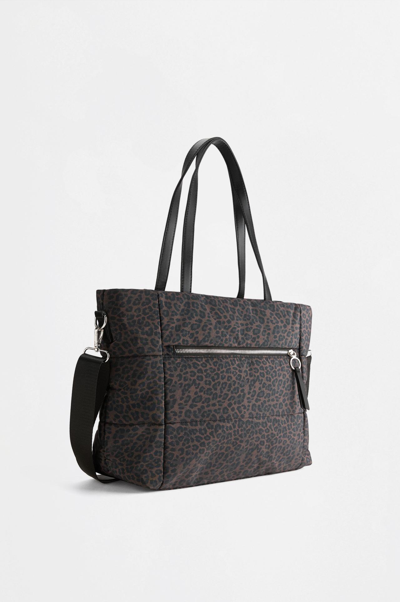 Nylon shopper tote — LEOPARD