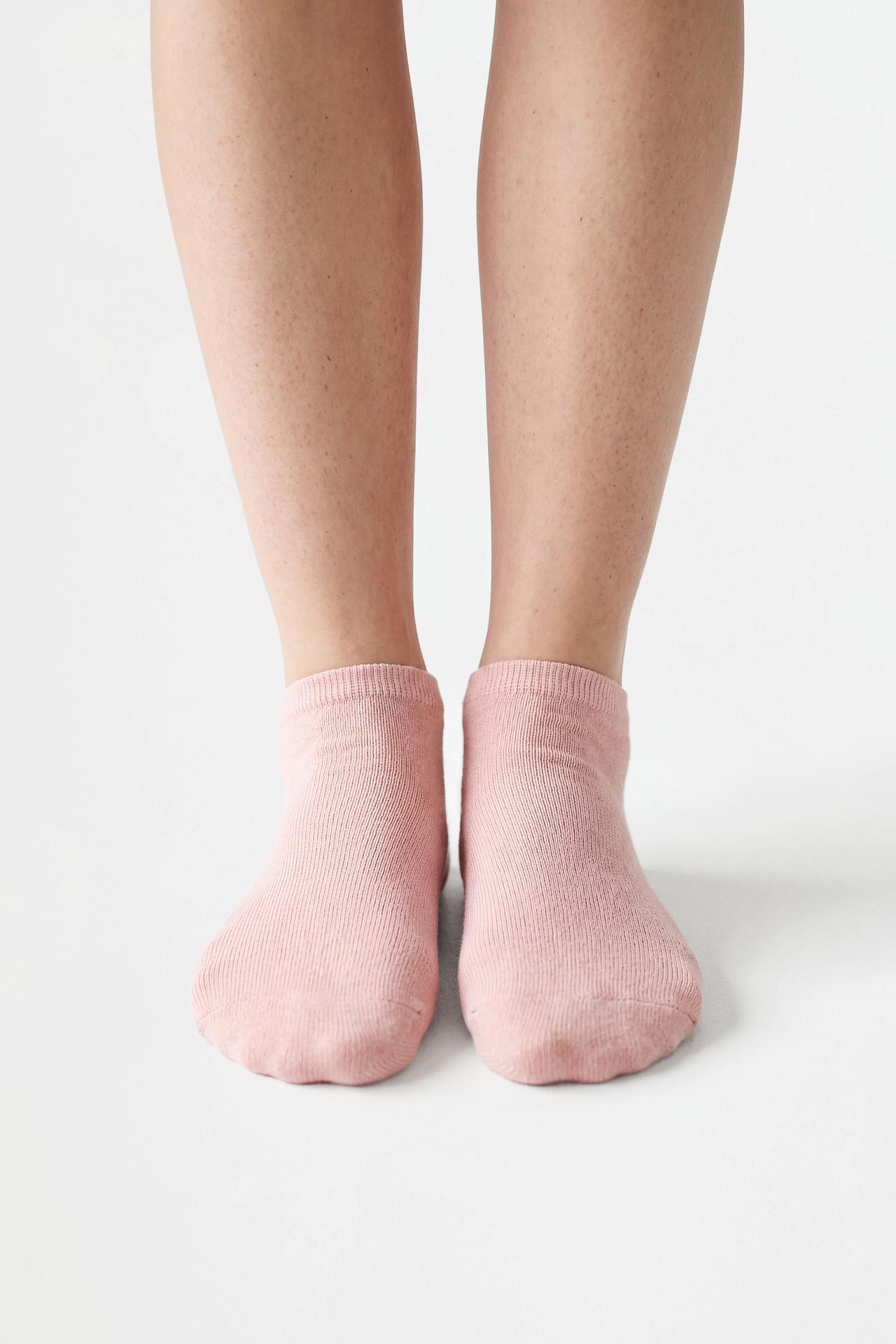 7-Pack of contrast ankle socks — PINK