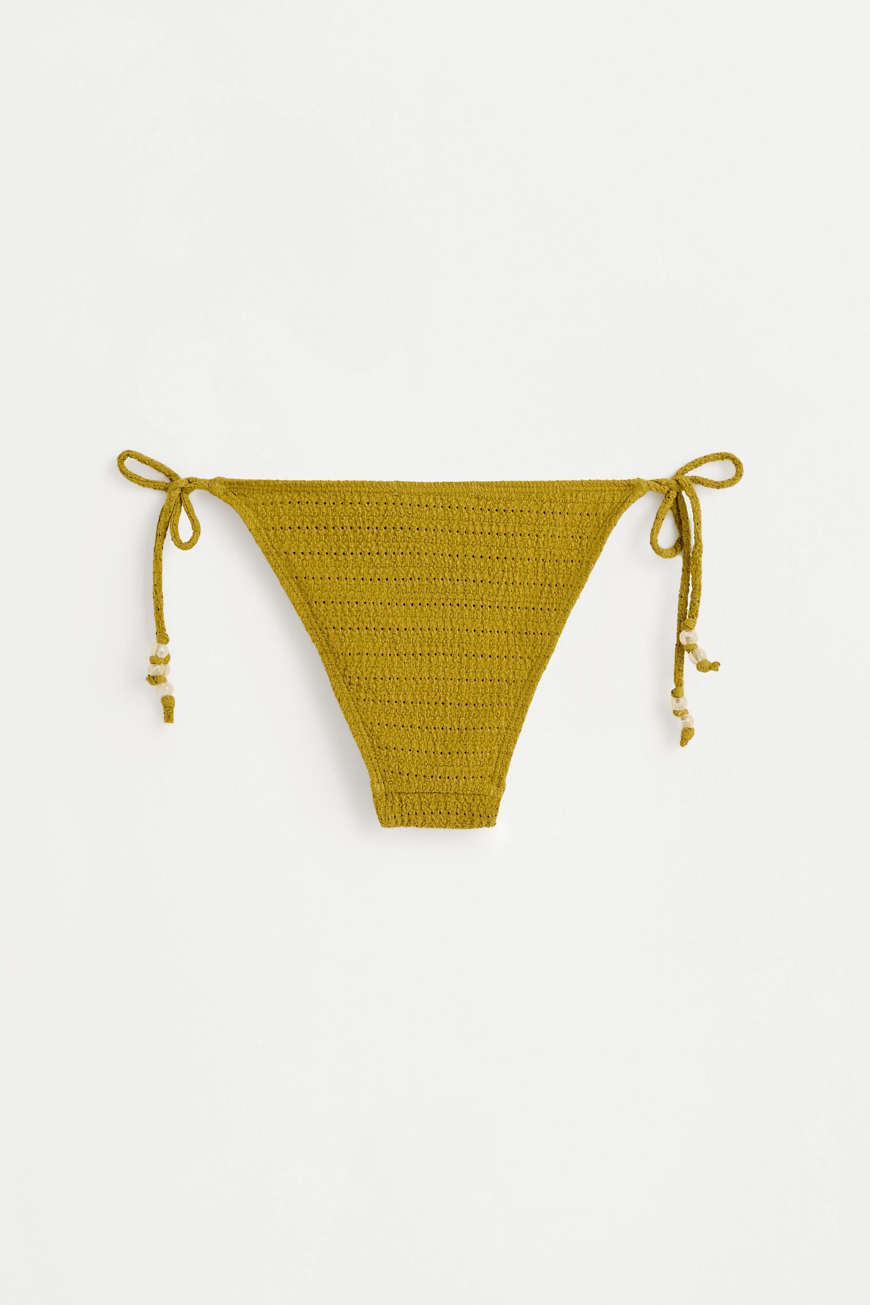 Beaded bikini bottom — OLIVE GREEN