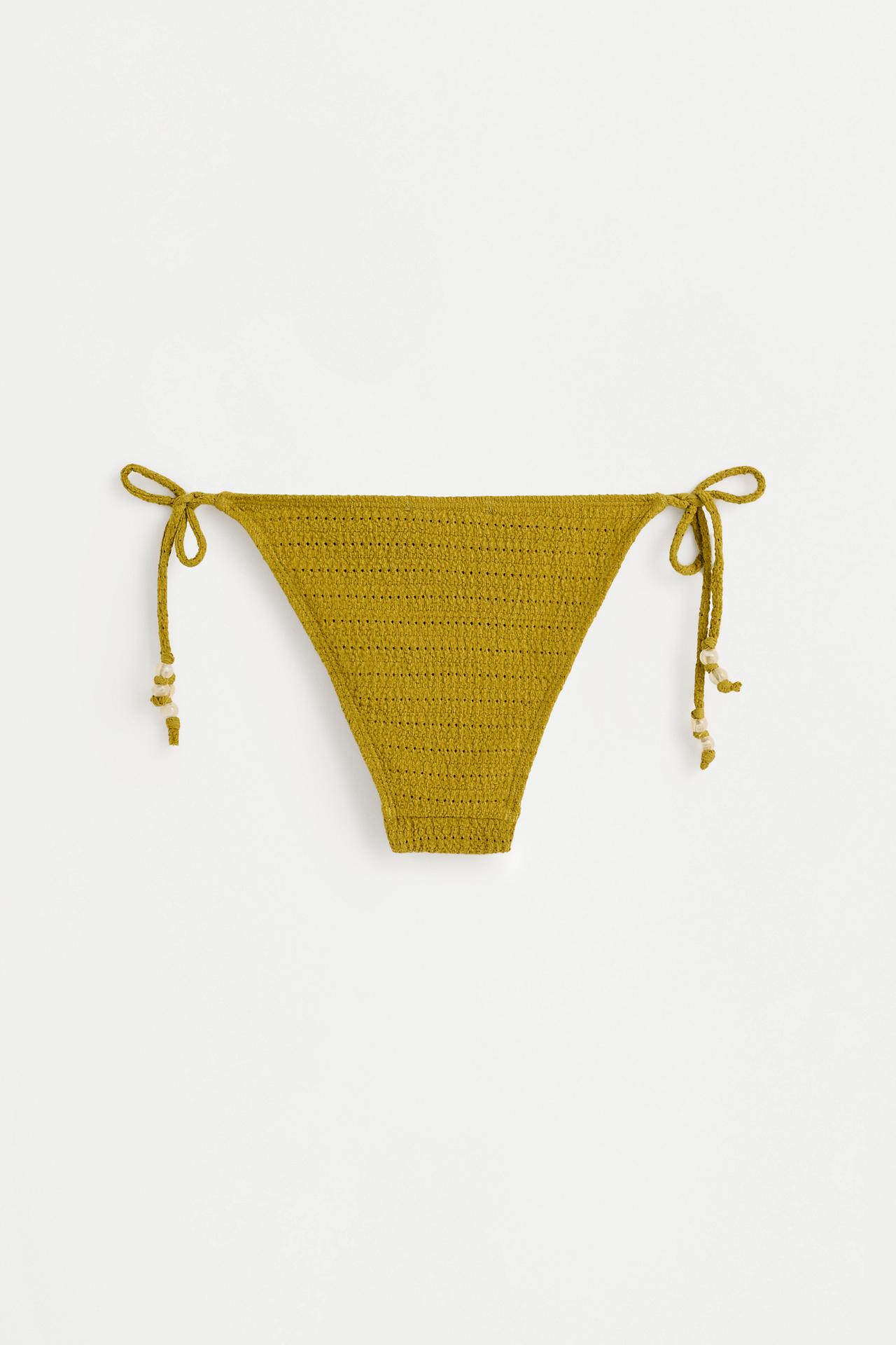 Beaded bikini bottom — OLIVE GREEN
