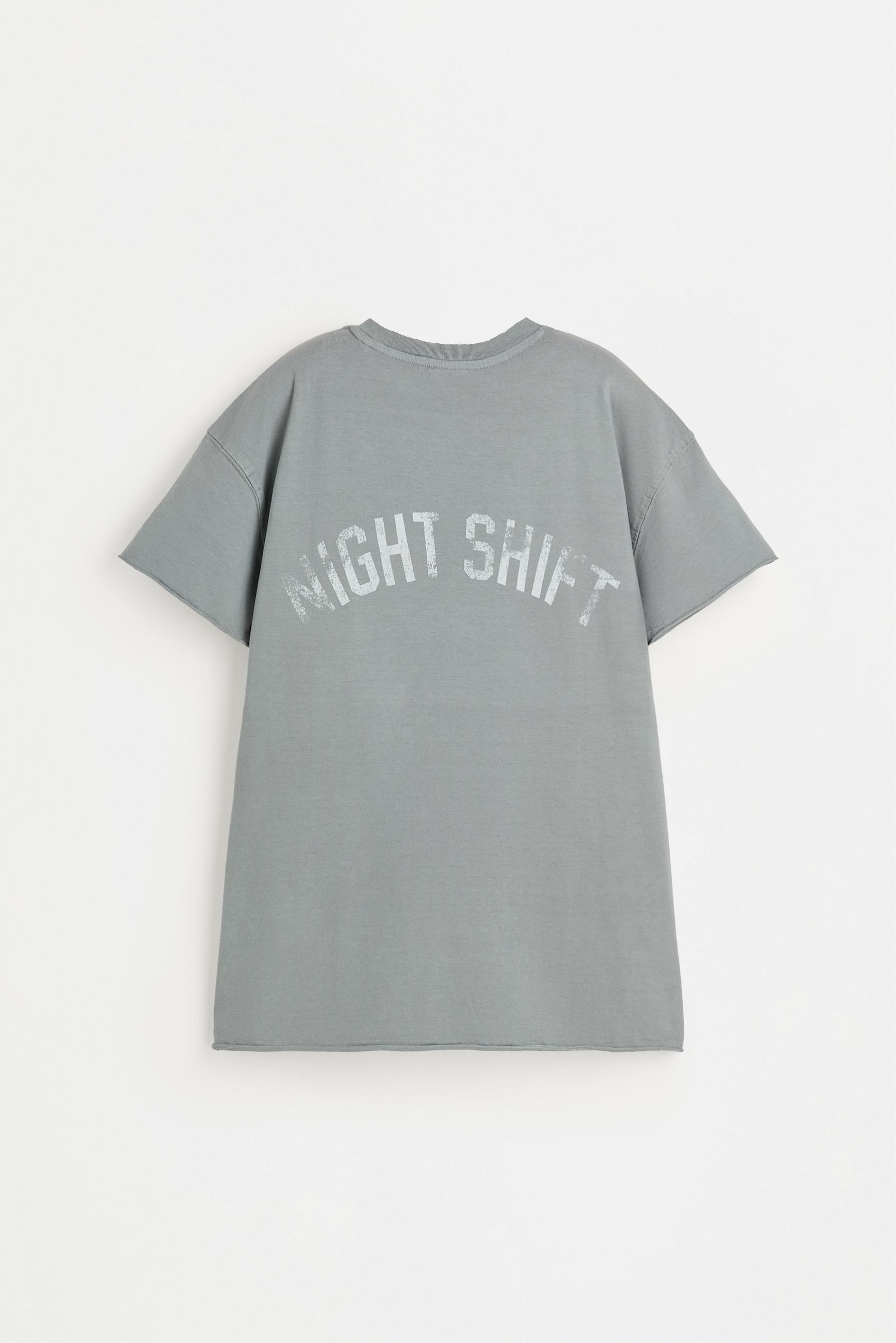 Faded effect printed T-shirt — GREY