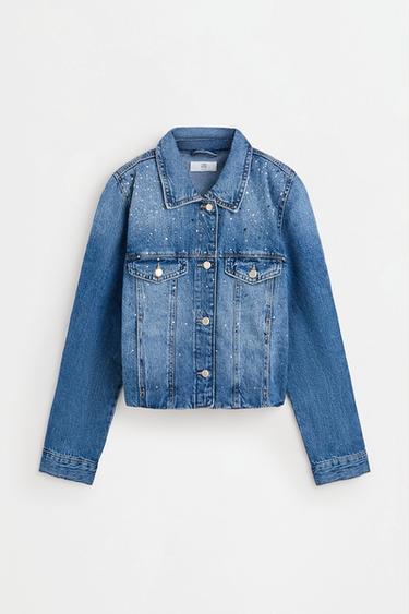 Rhinestone denim jacket — DARK BLUE 6