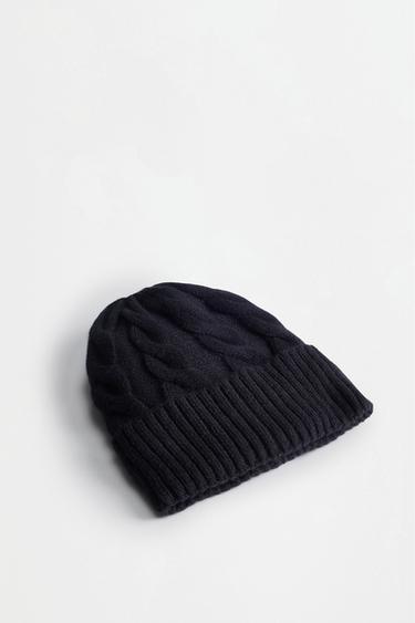 Cable-knit beanie — BLACK 3