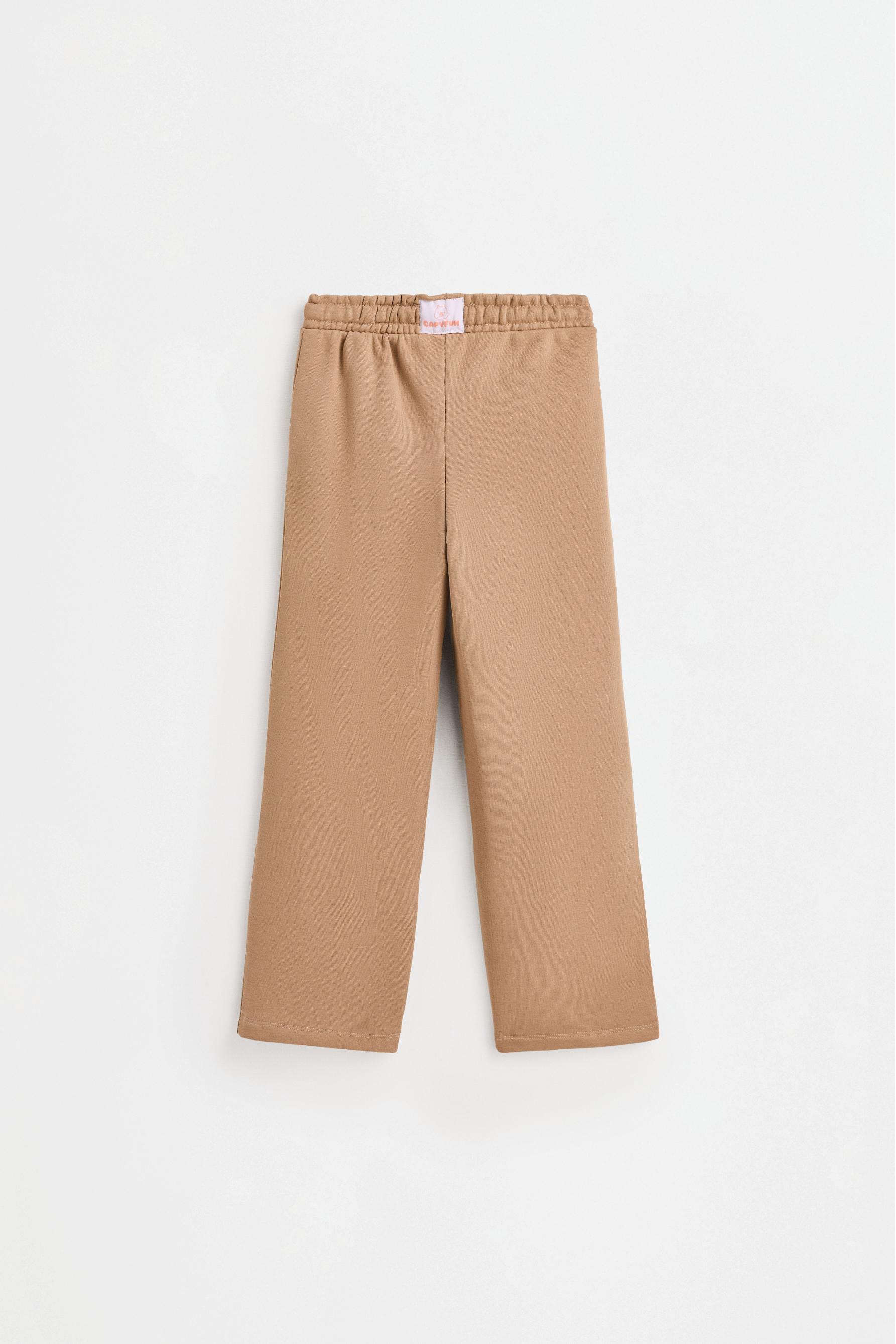Capybara CAPYFUN© wide-leg plush trousers — SAND MARL