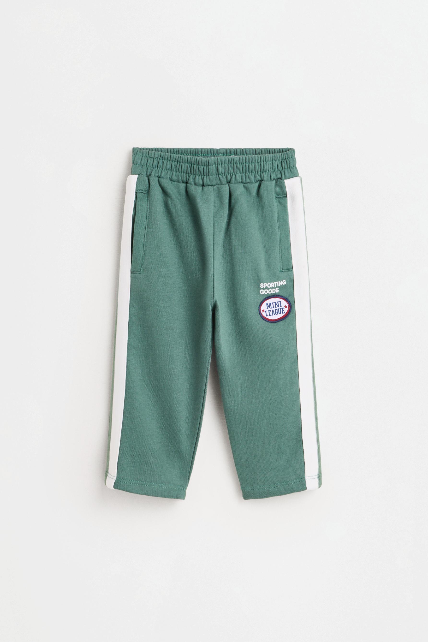 Striped plush trousers — GREEN