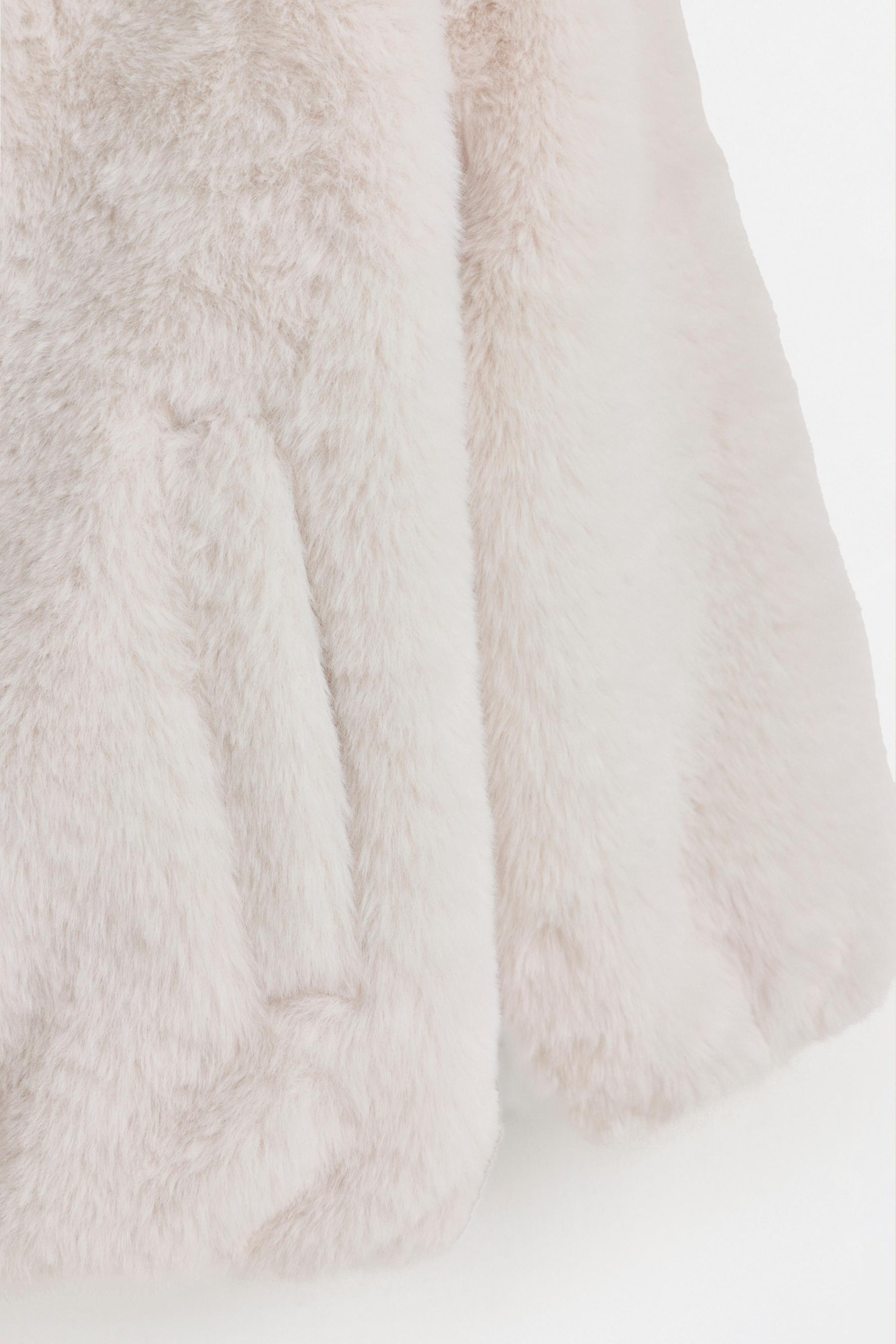 Animal print faux fur coat — ECRU