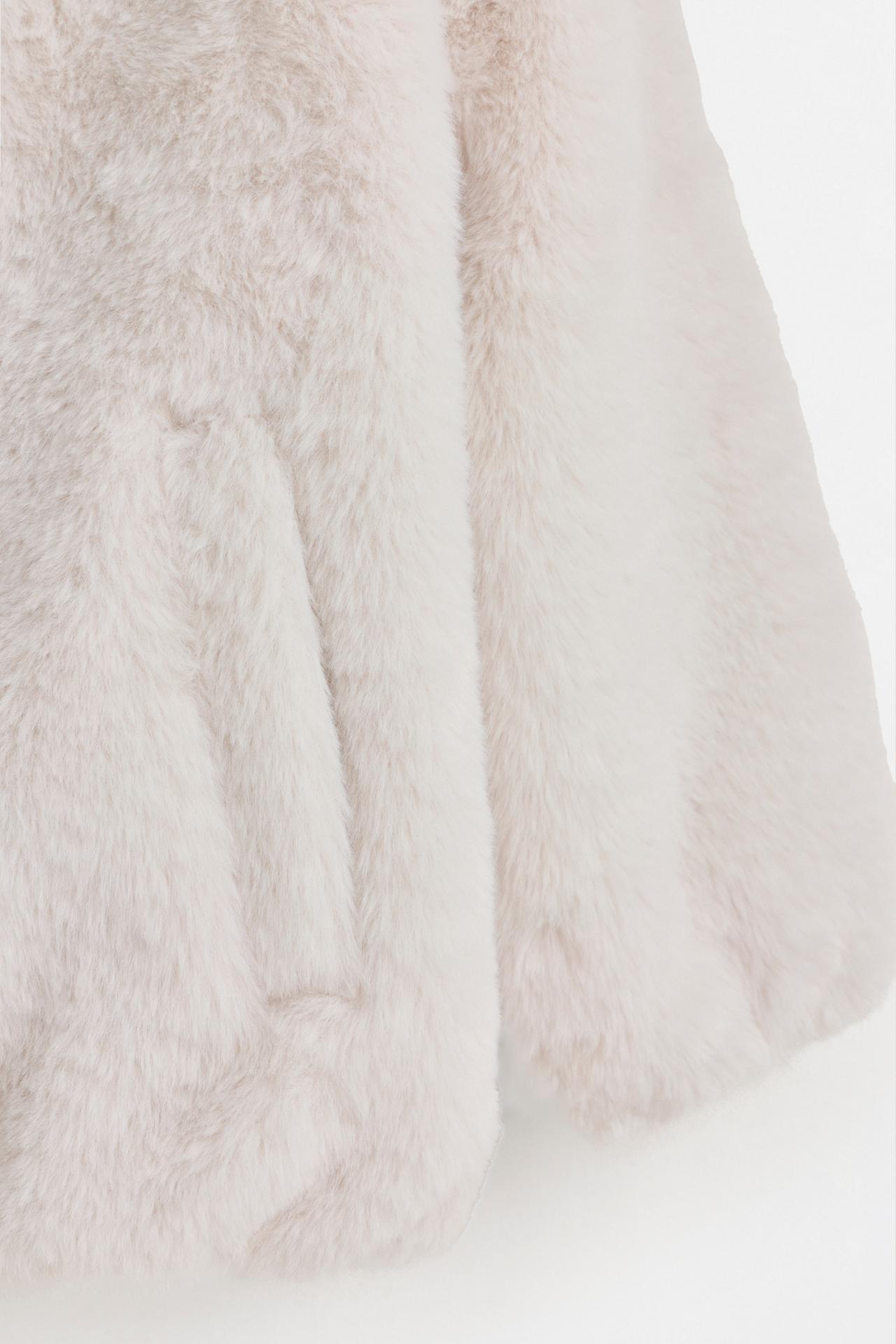 Animal print faux fur coat — ECRU