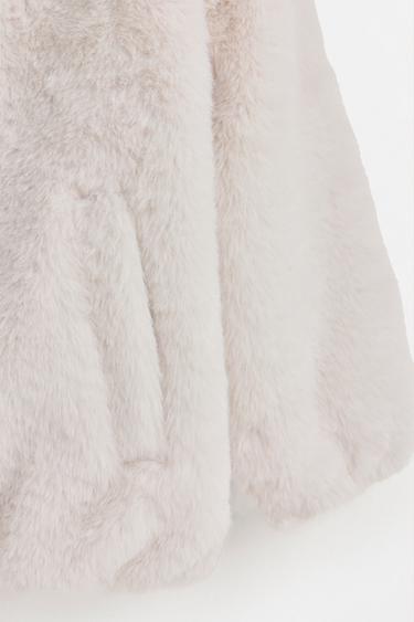 Animal print faux fur coat — ECRU 6