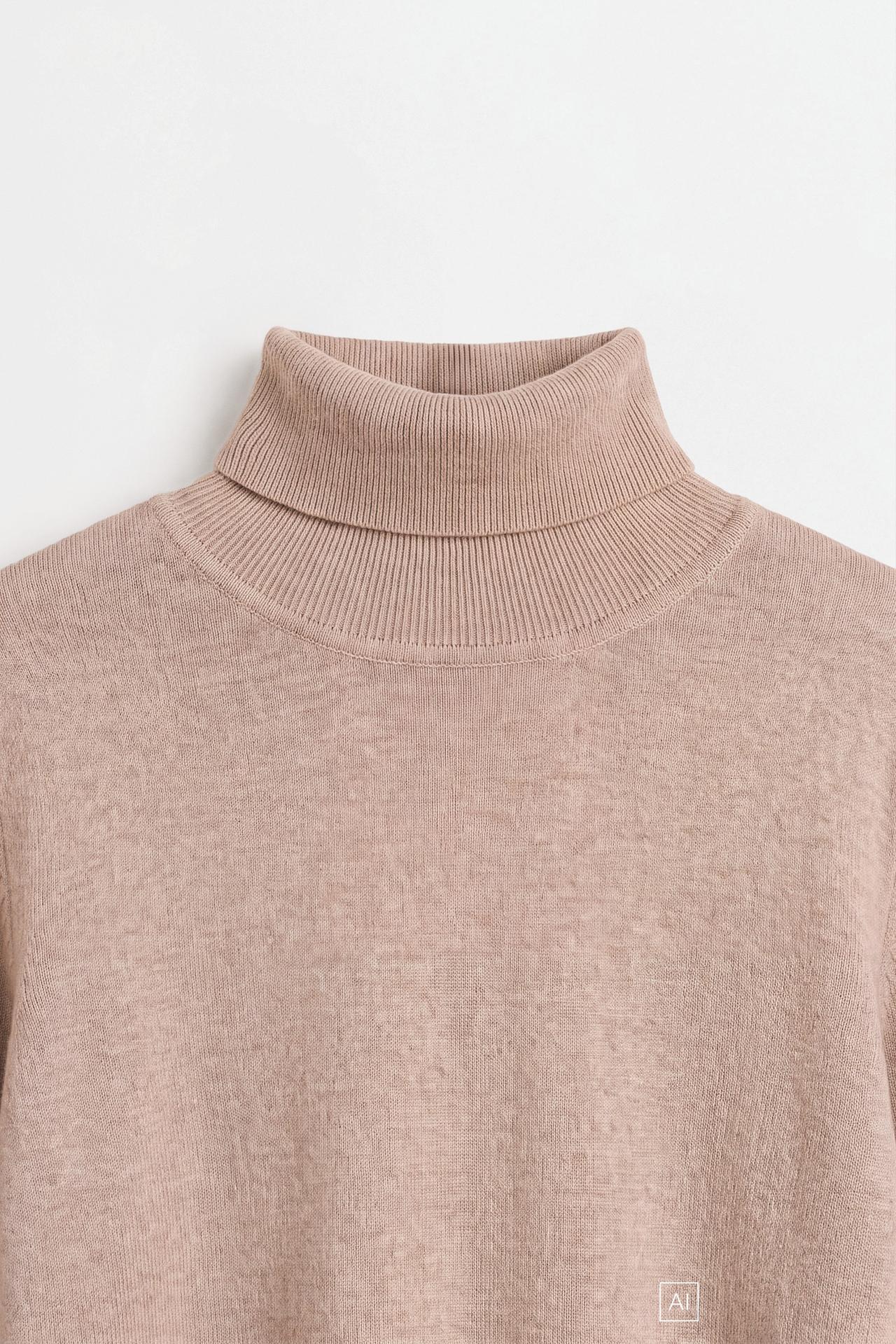 Turtleneck sweater — BEIGE MARL