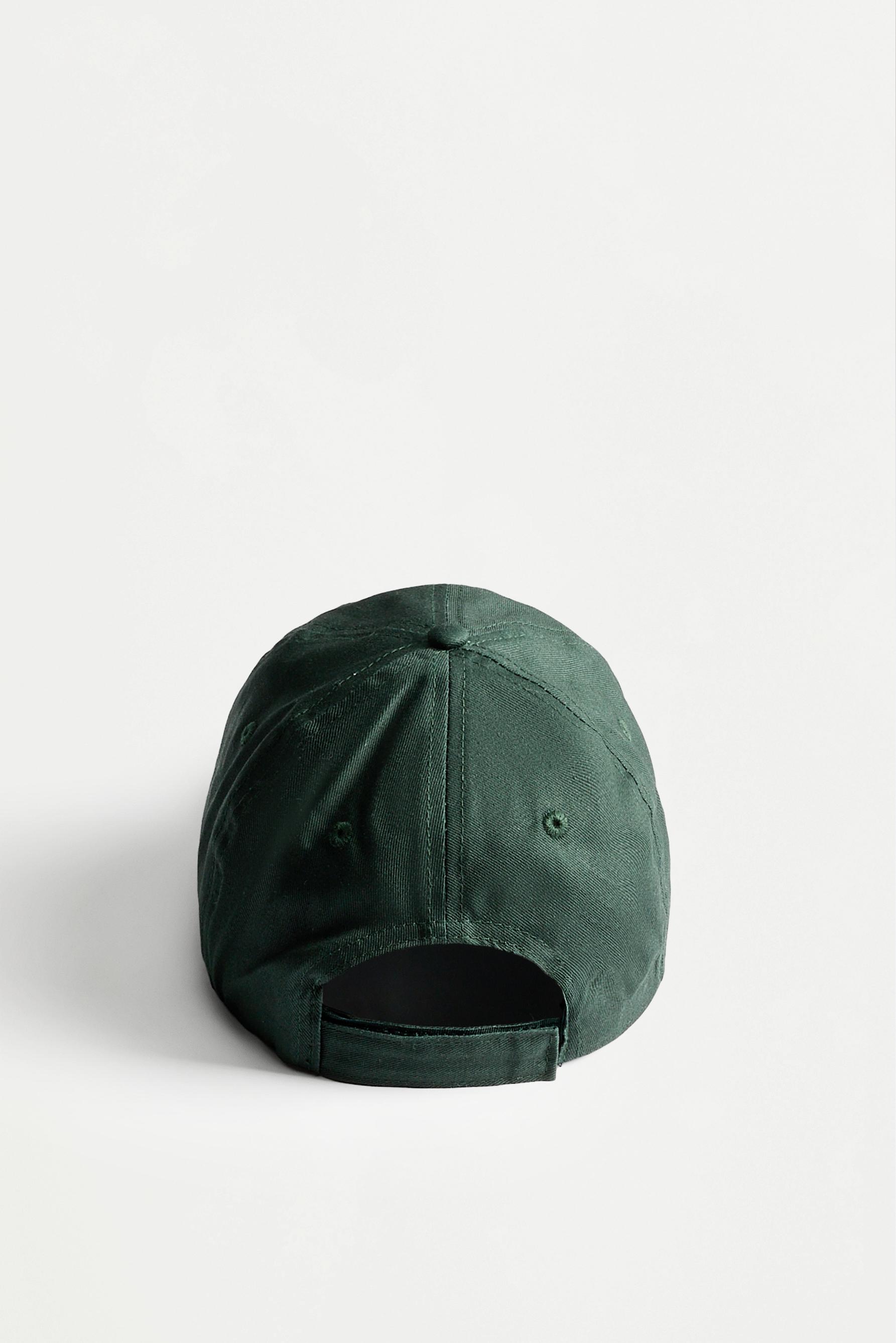 Slogan embroidered cap — BLUISH GREEN