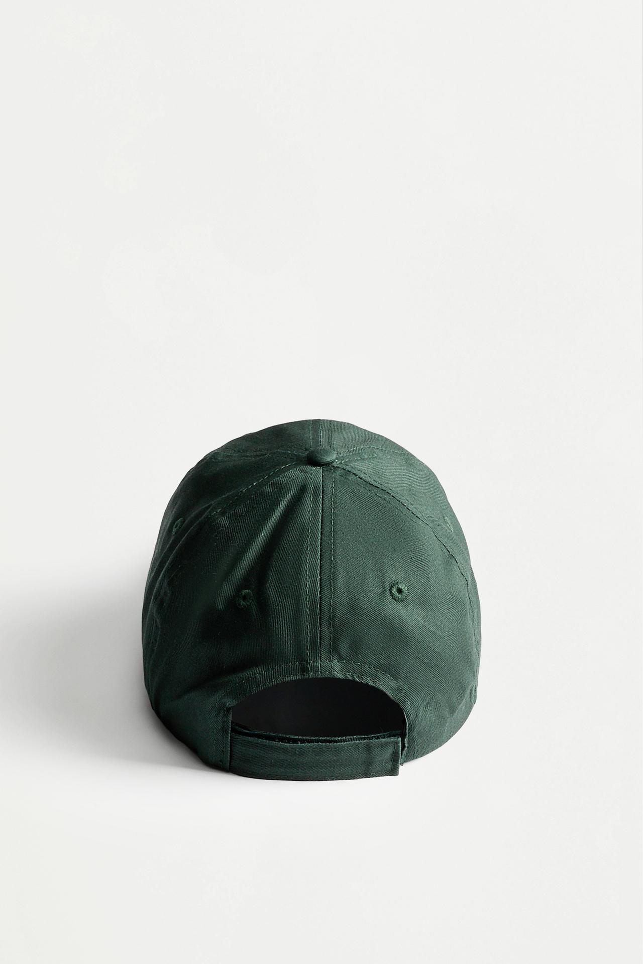 Slogan embroidered cap — BLUISH GREEN