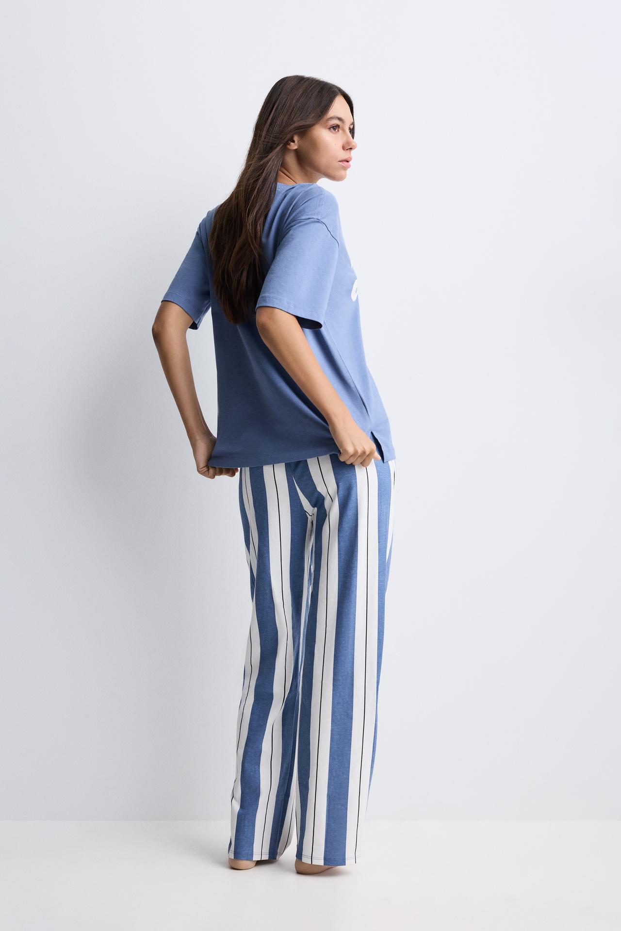 Printed pyjamas — ECRU/BLUE