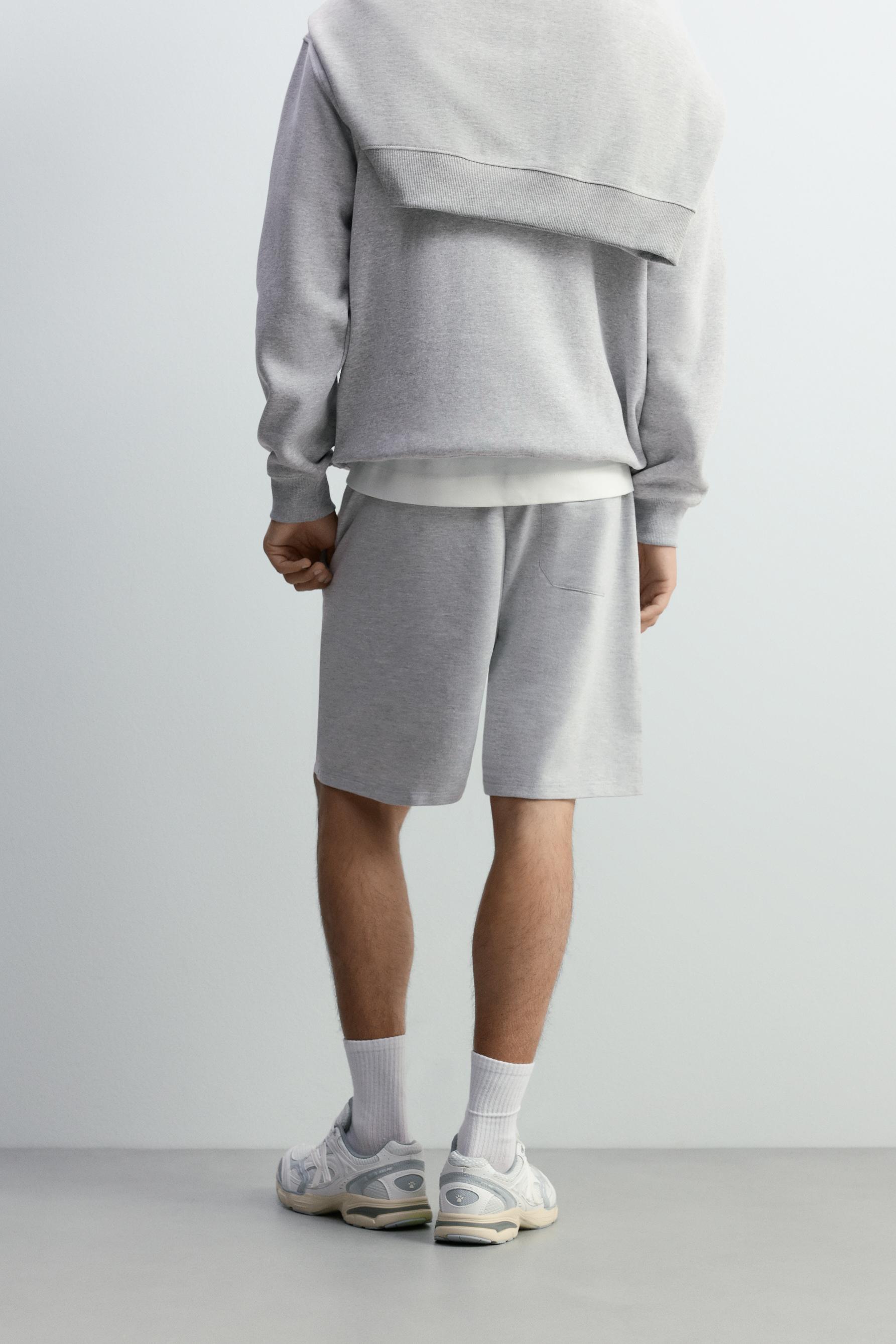 Basic tracksuit Bermuda shorts — GREY MARL