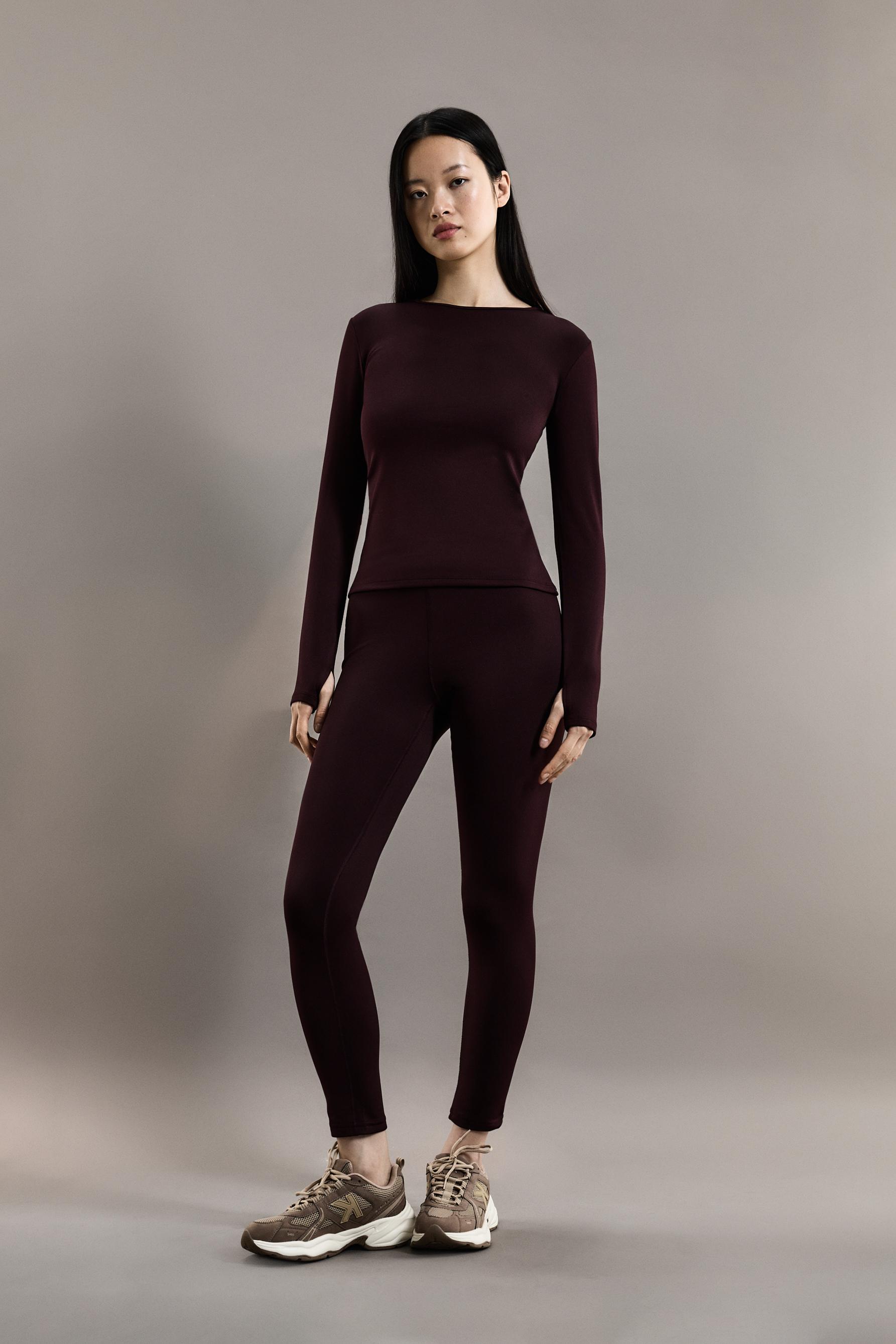Medium-weight thermal leggings (-7ºC to 9ºC) — DARK BURGUNDY