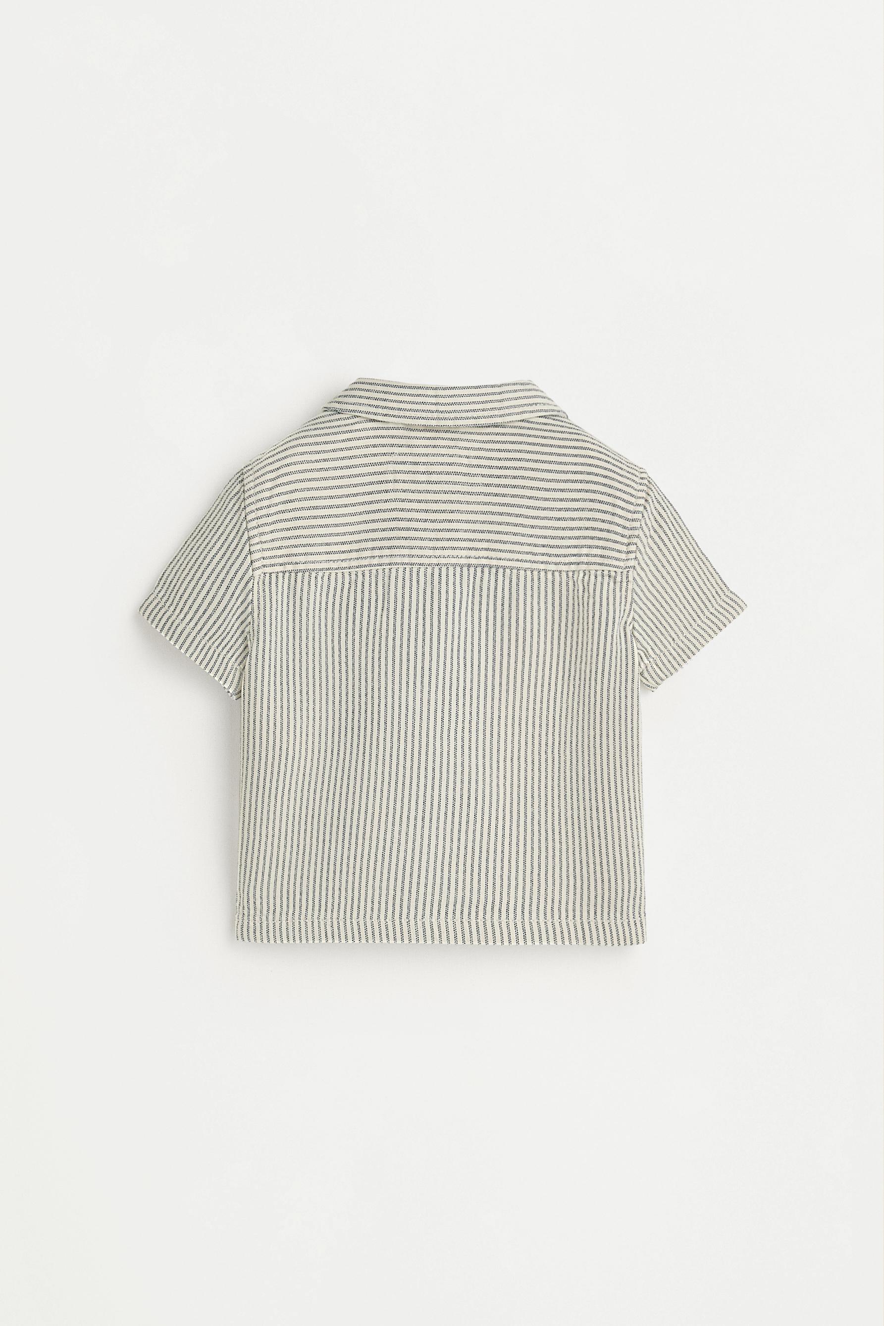 Striped denim resort shirt — BLUE TONES