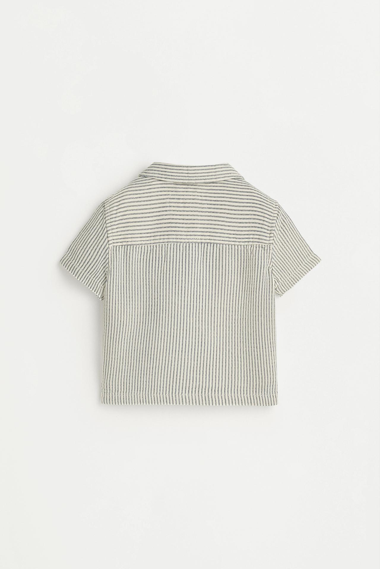 Striped denim resort shirt — BLUE TONES