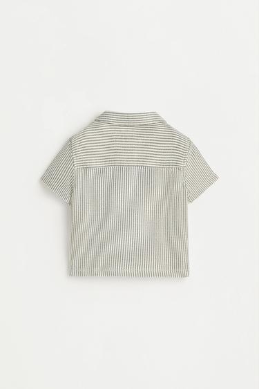 Striped denim resort shirt — BLUE TONES 2