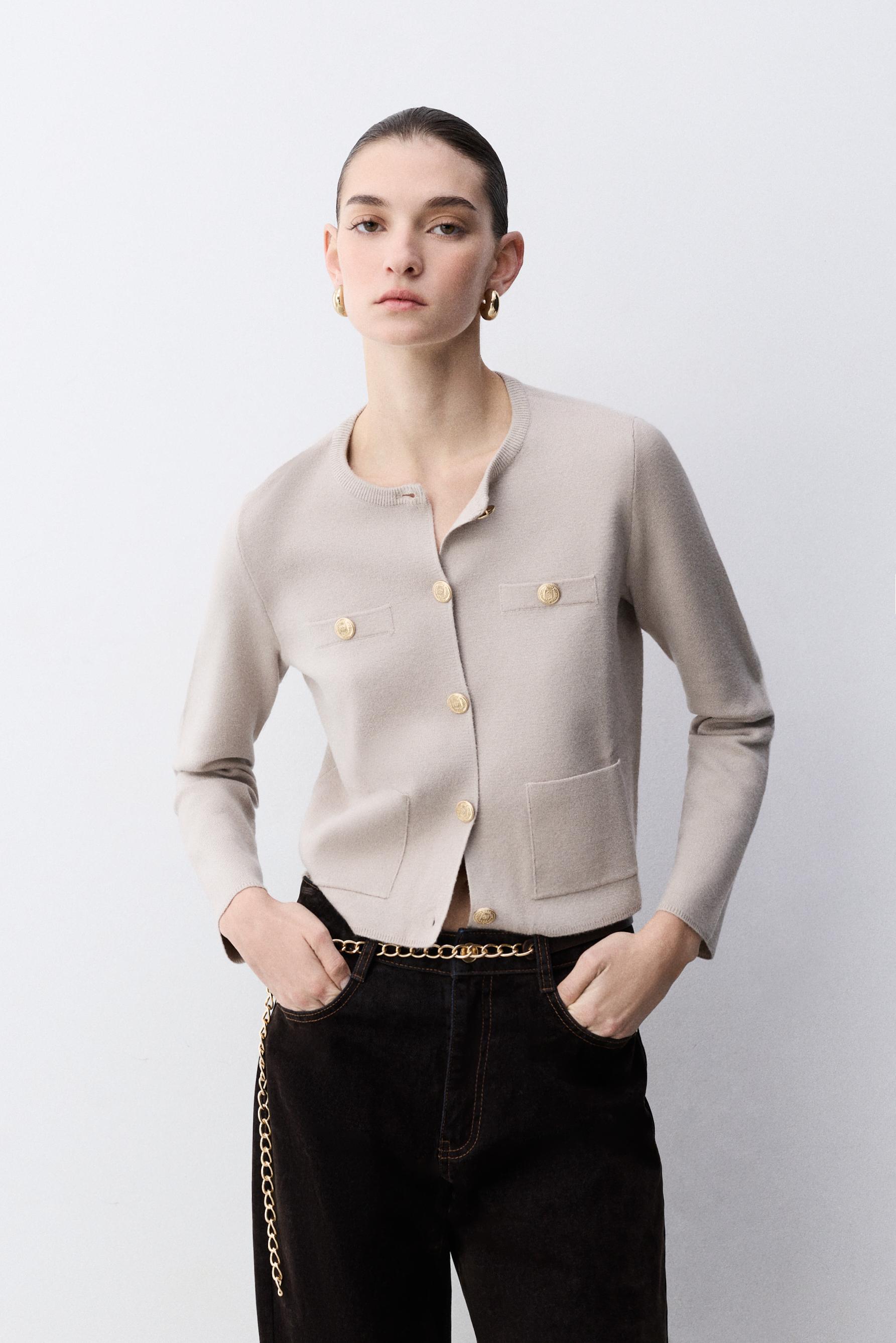 Chaqueta punto bolsillos